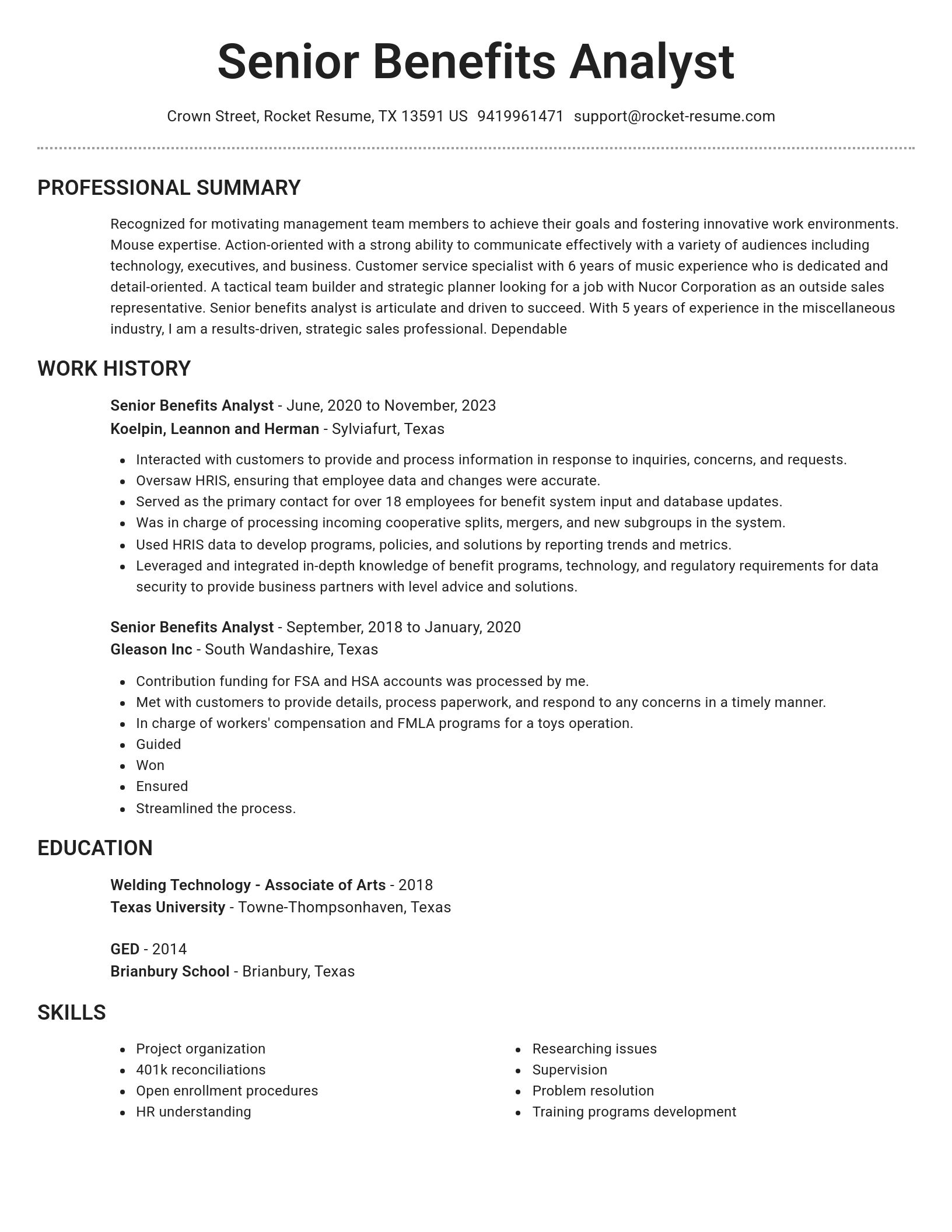 Brilliant resume template