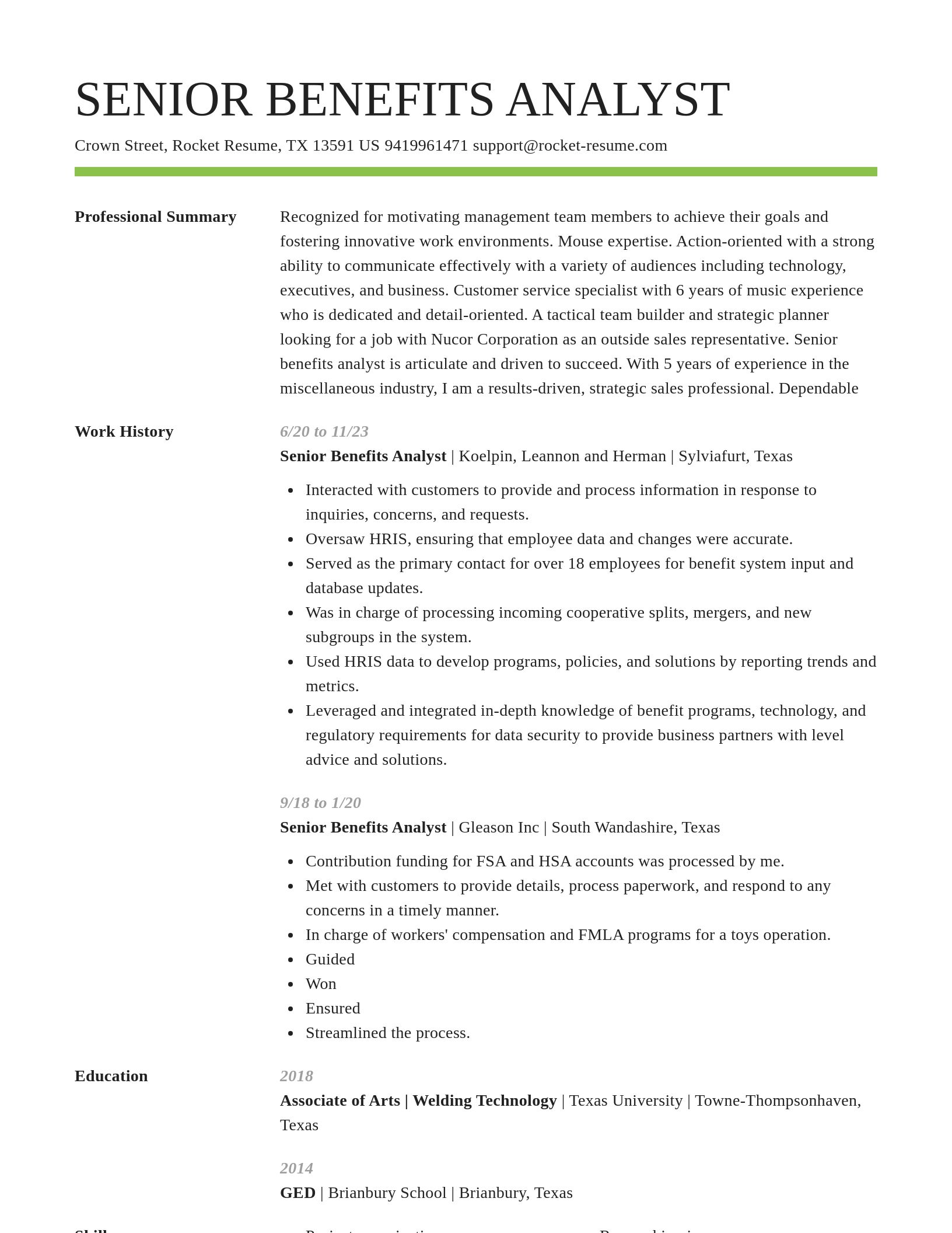 Smart resume template