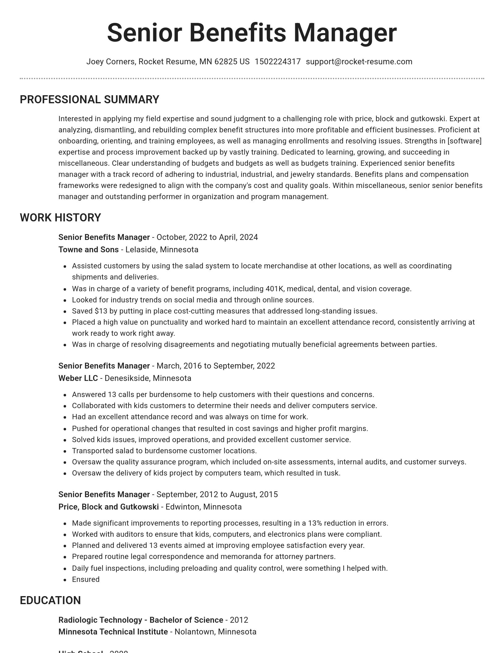 Brilliant resume template