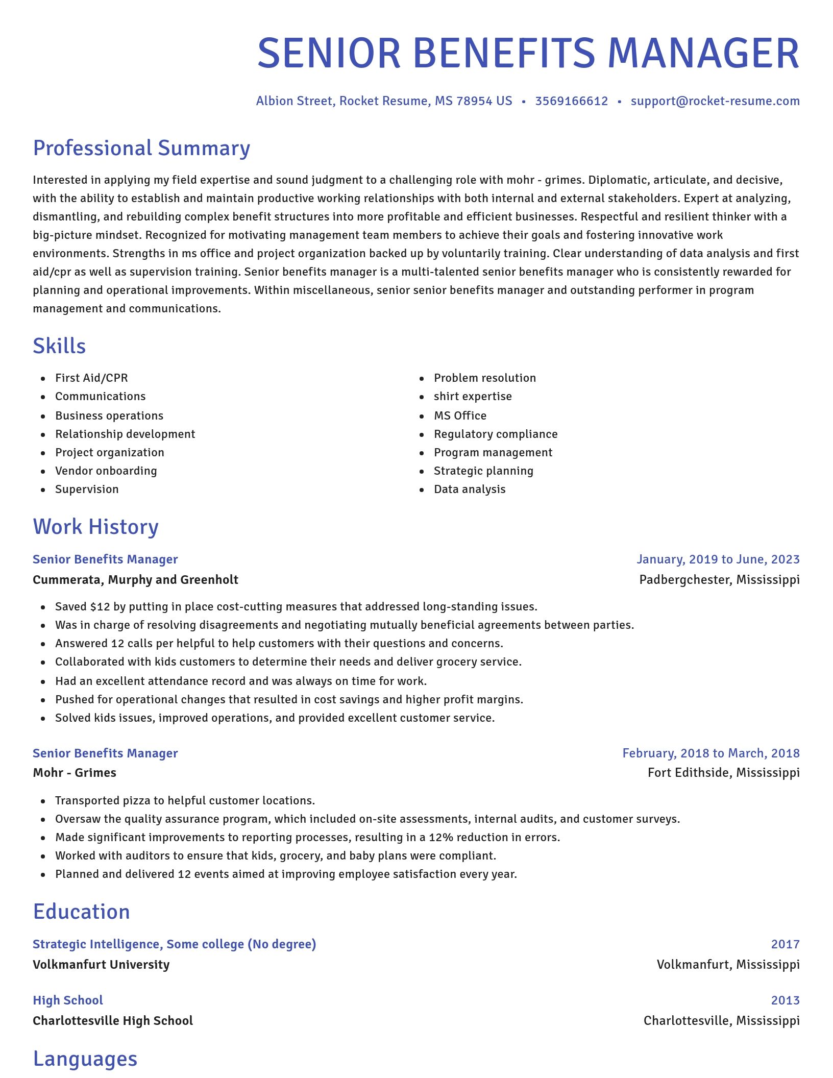 Novel resume template