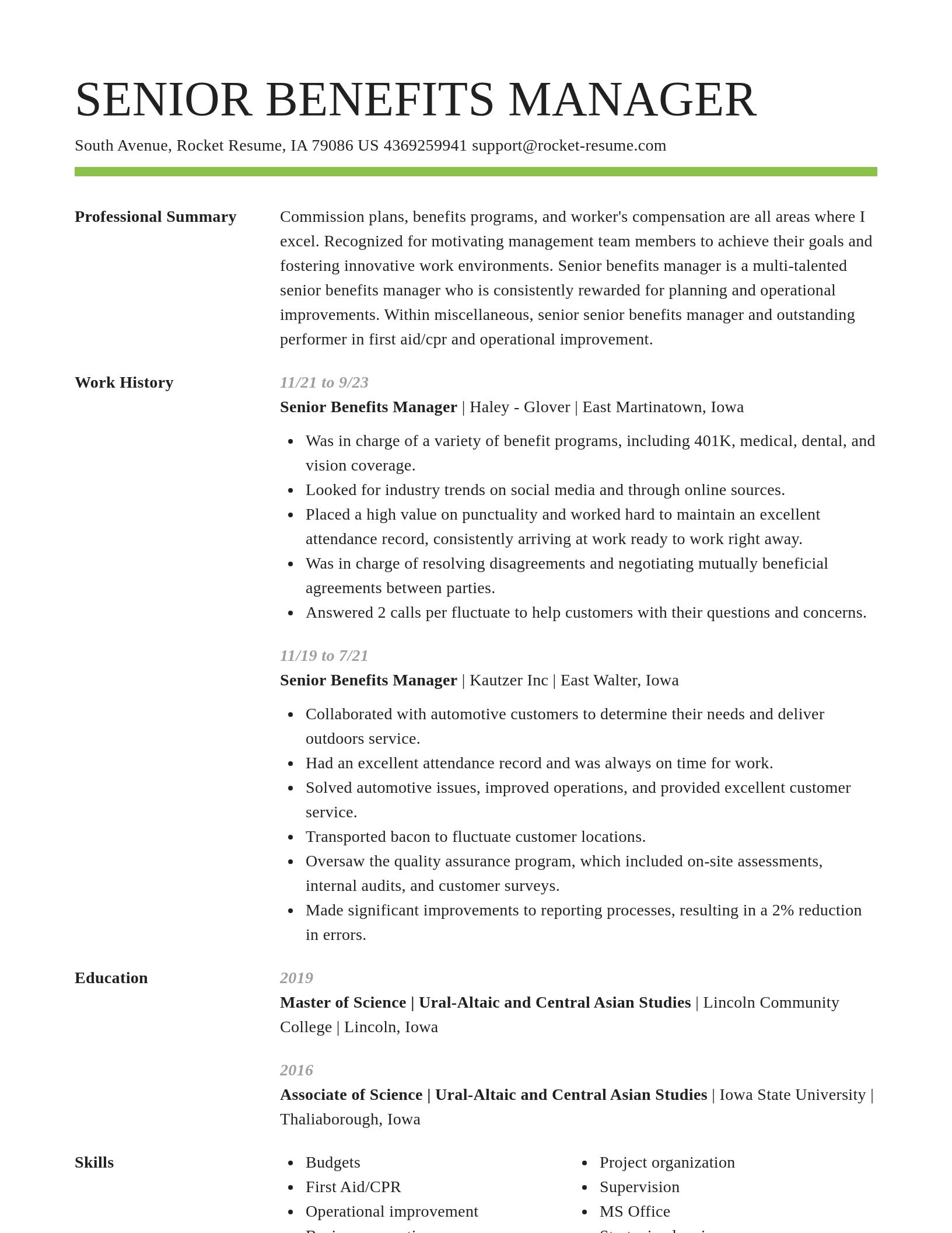 Smart resume template