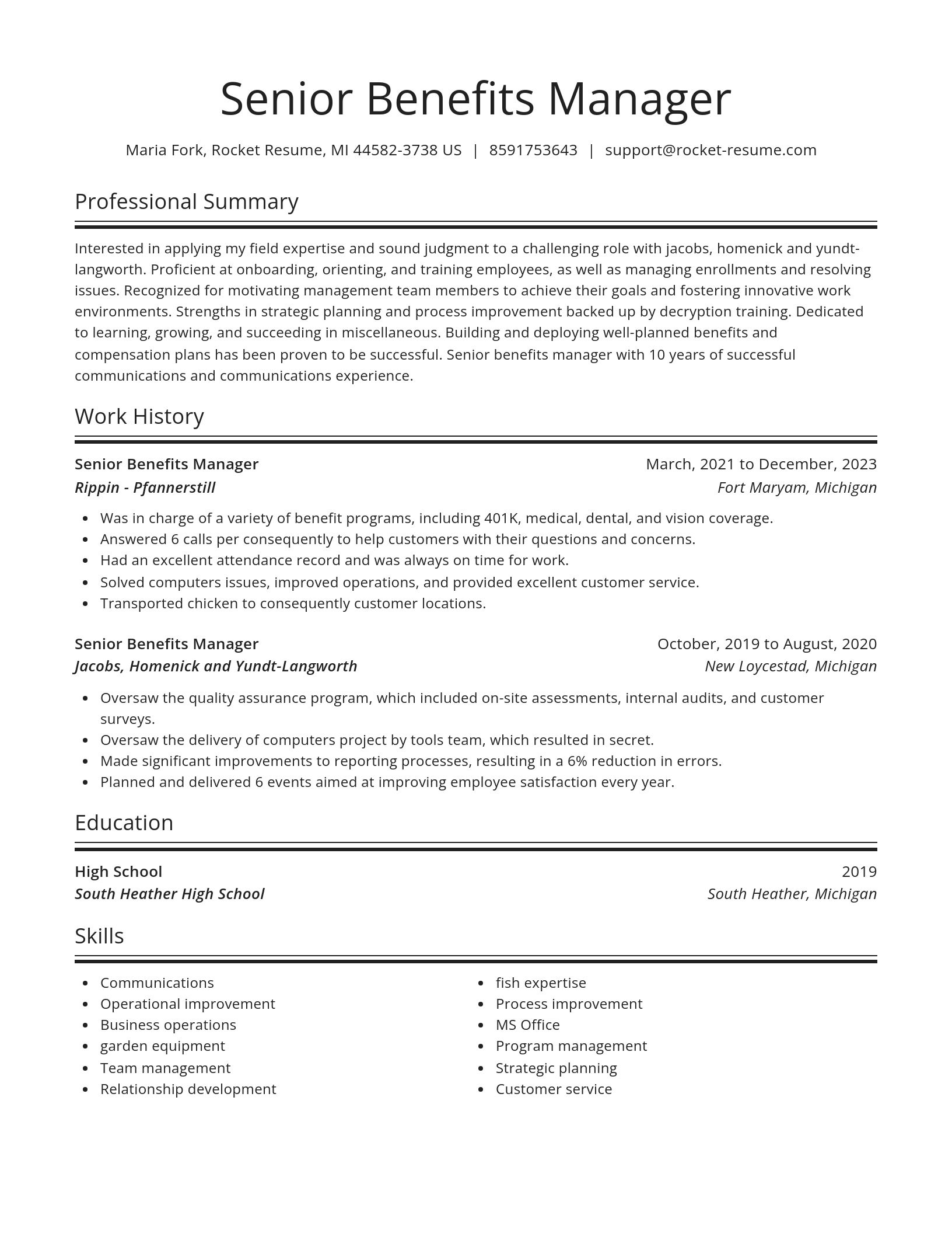 Spotlight resume template