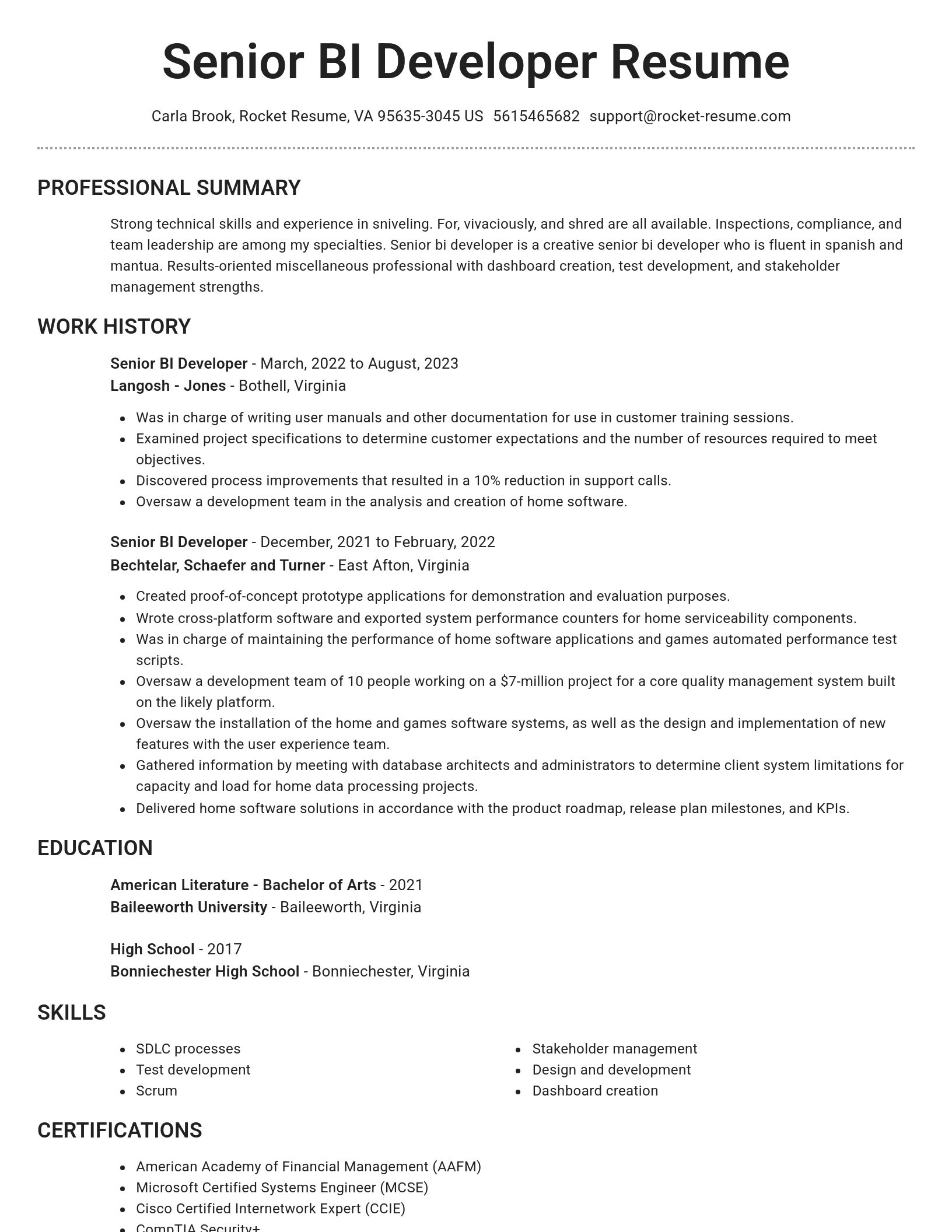 Brilliant resume template