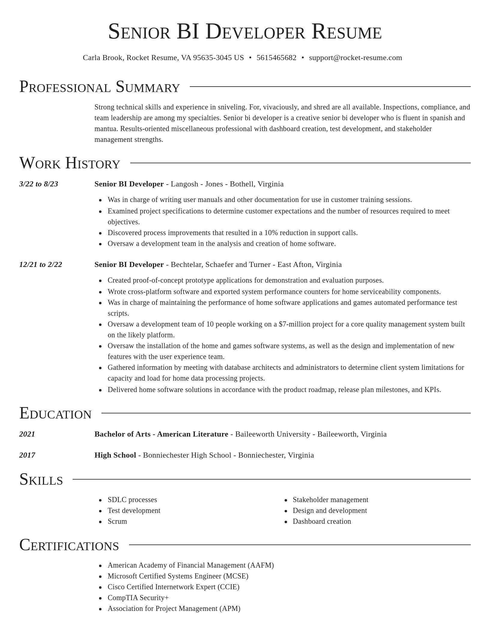 Director resume template