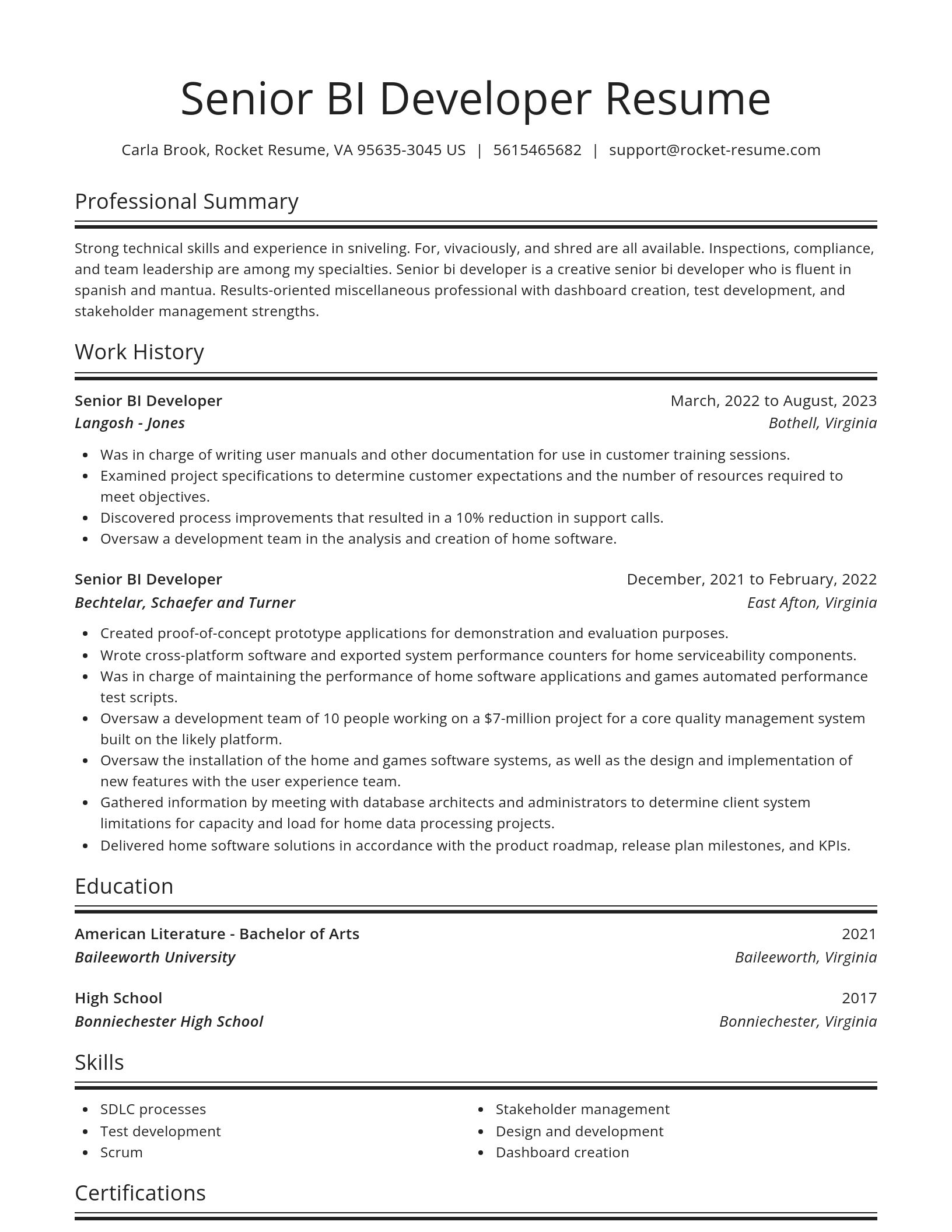 Spotlight resume template