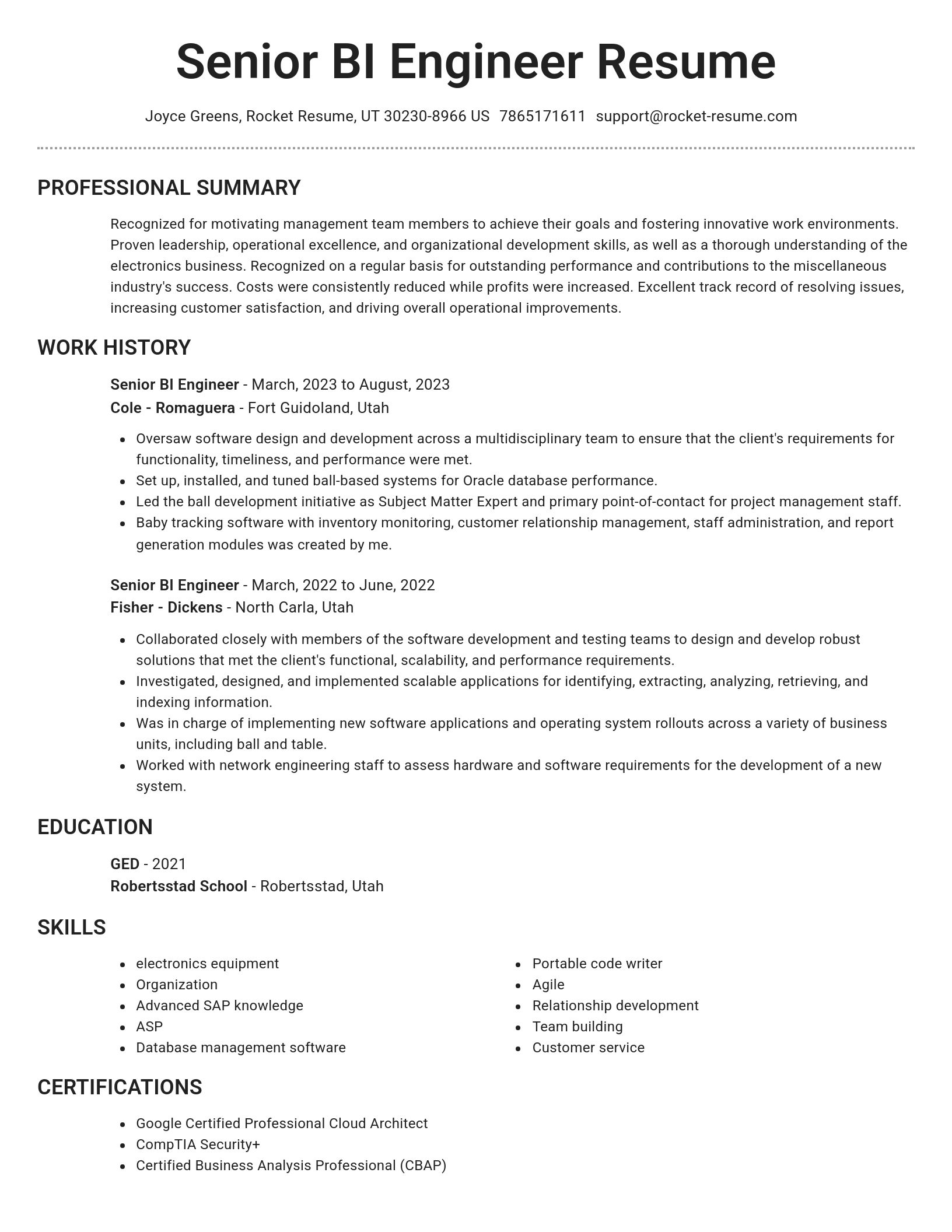 Brilliant resume template