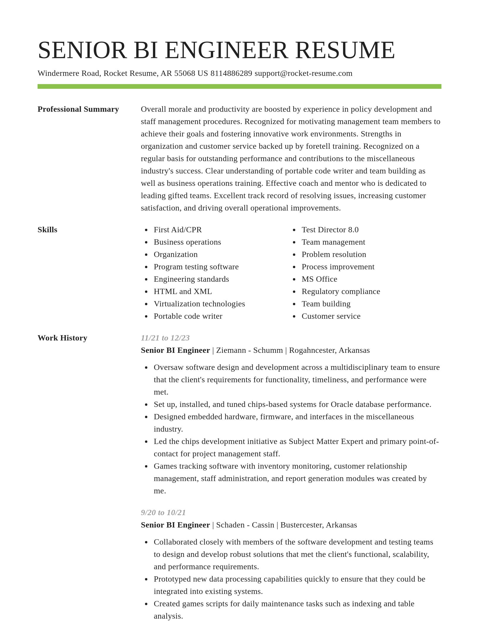 Smart resume template