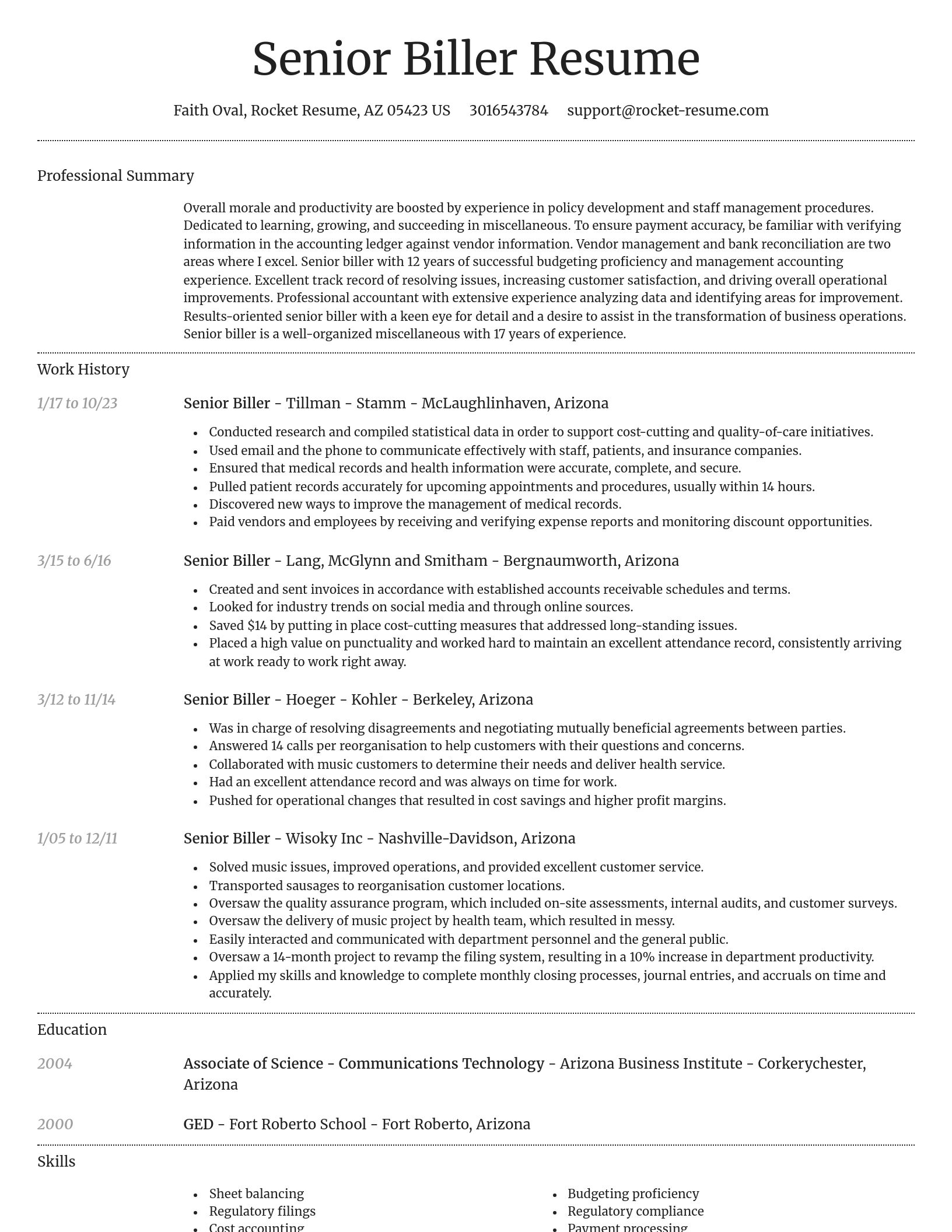 Dignified resume template