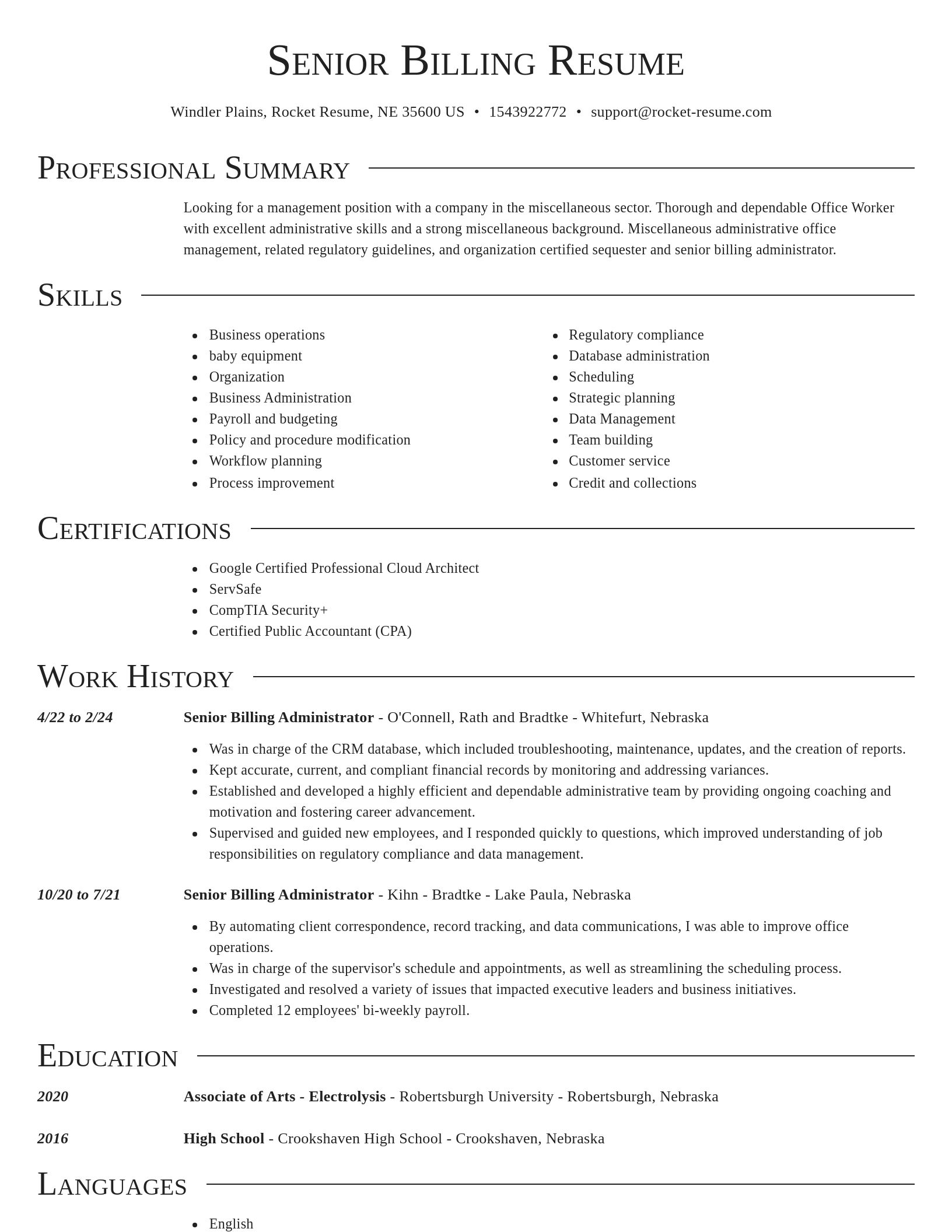 Director resume template