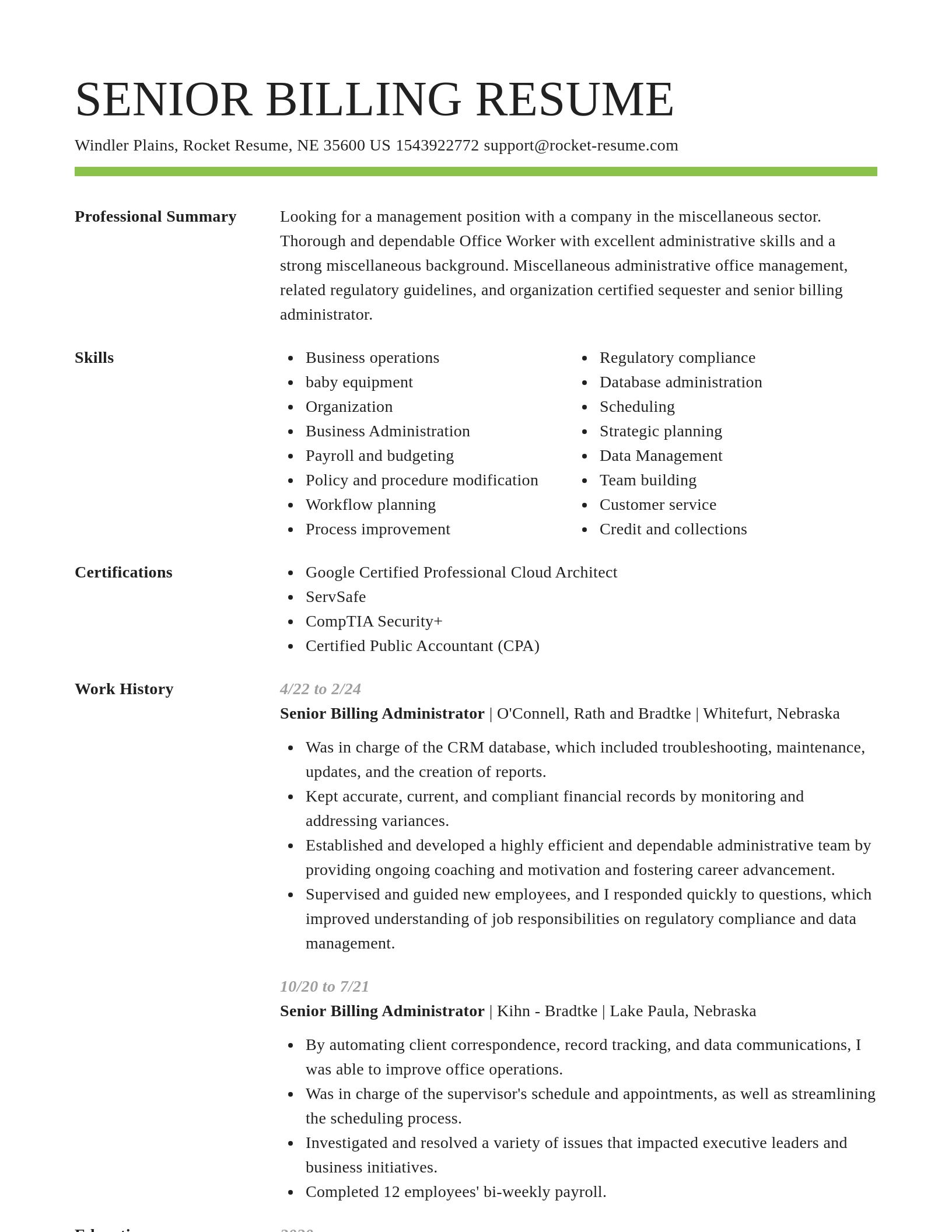 Smart resume template