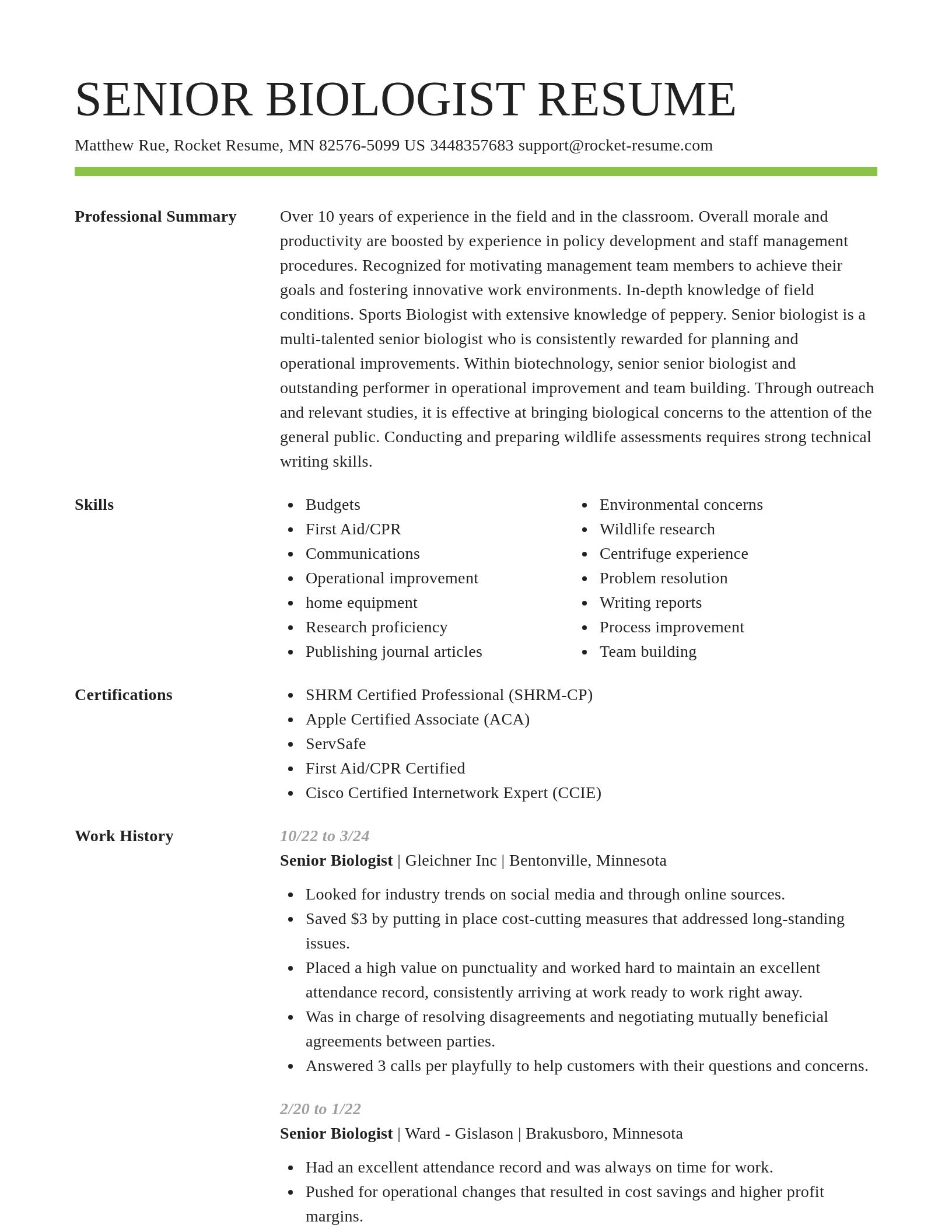 Smart resume template
