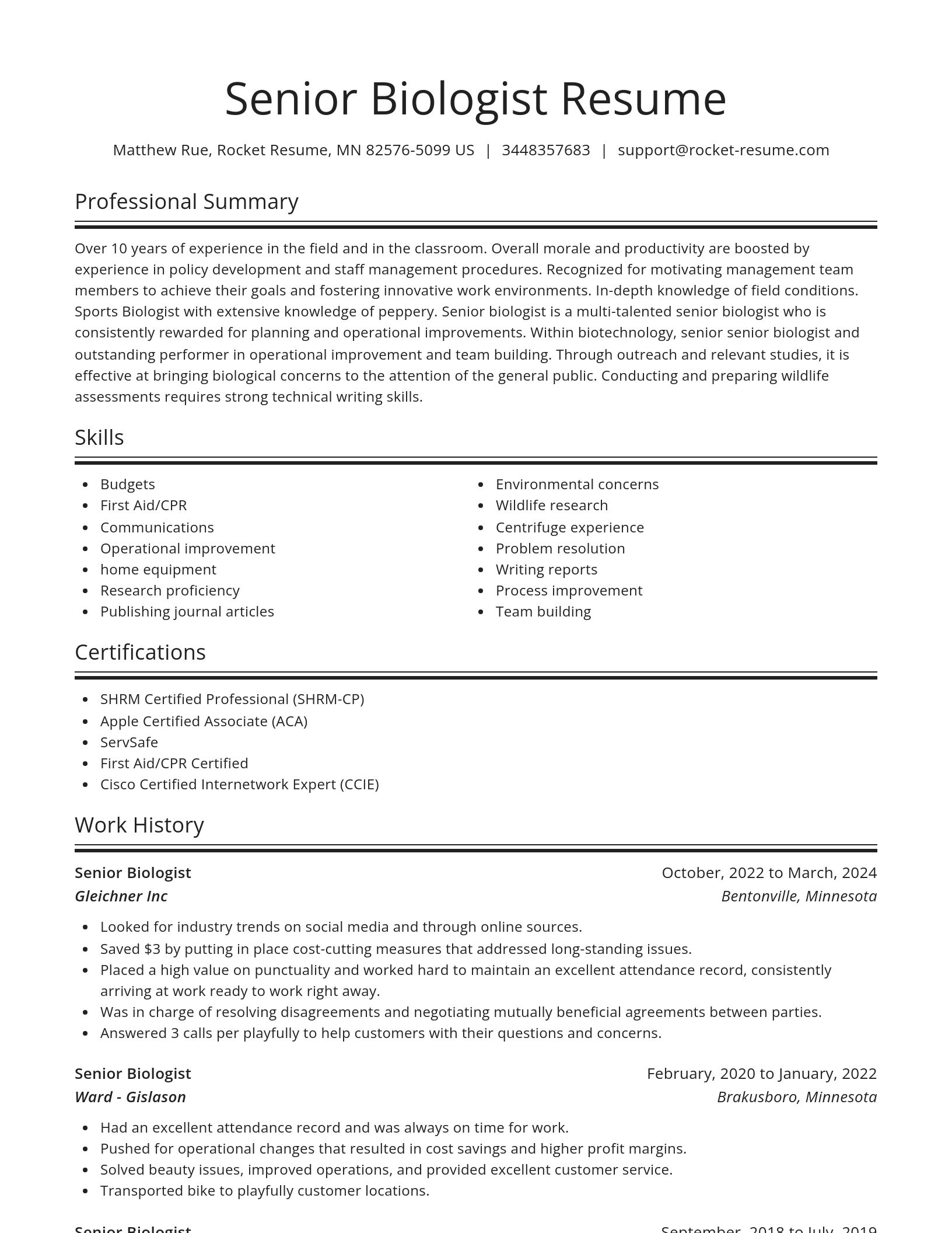Spotlight resume template