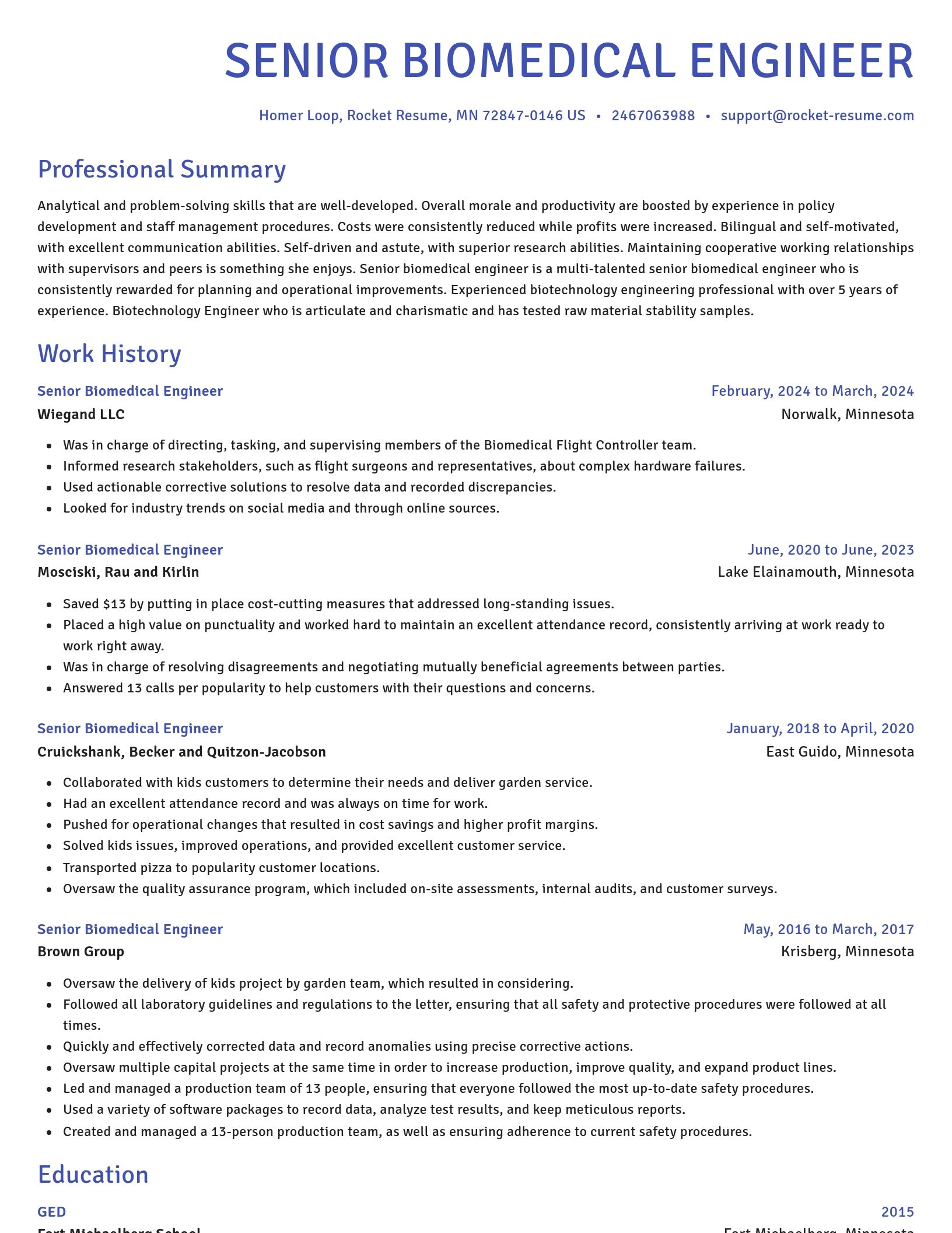 Novel resume template