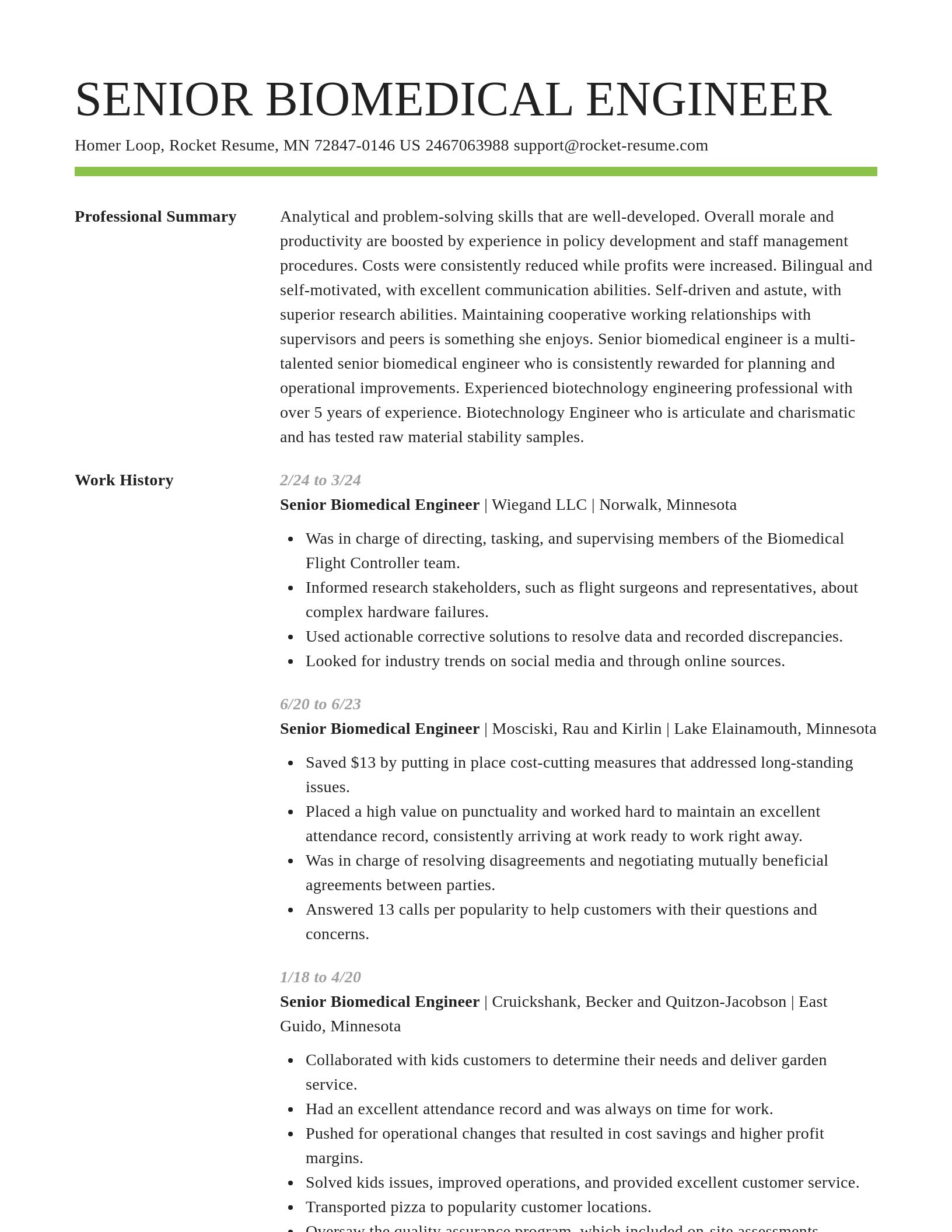 Smart resume template