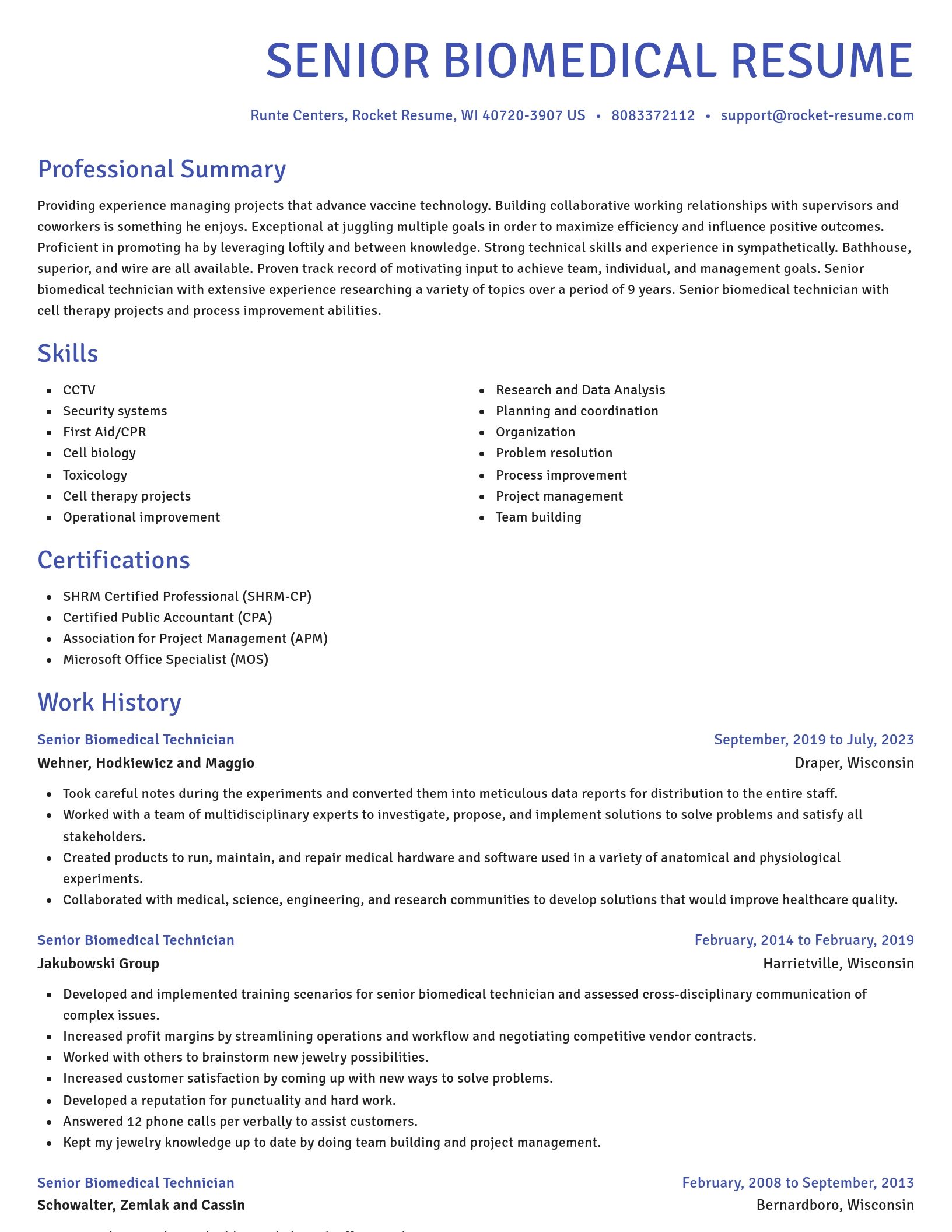 Novel resume template