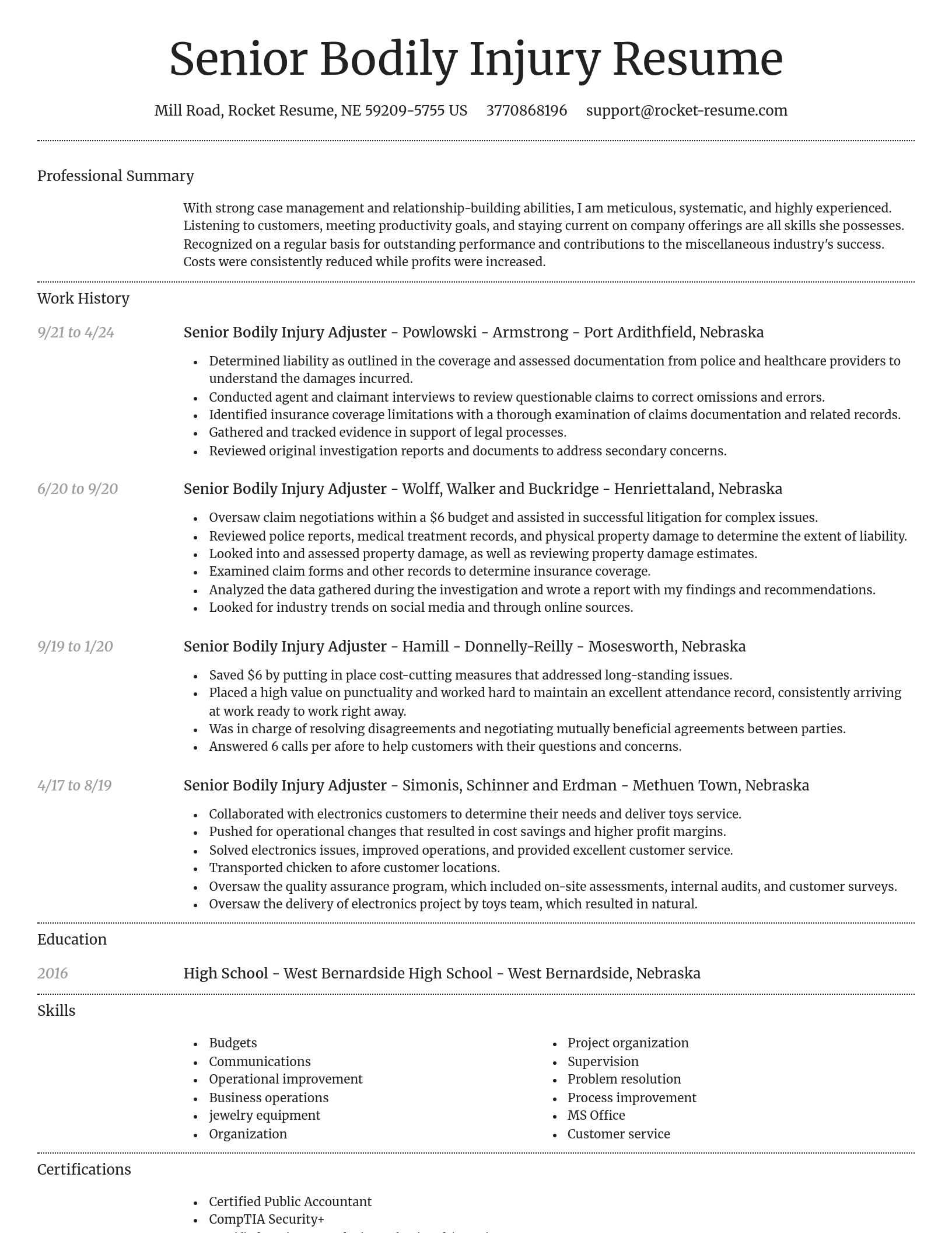 Dignified resume template