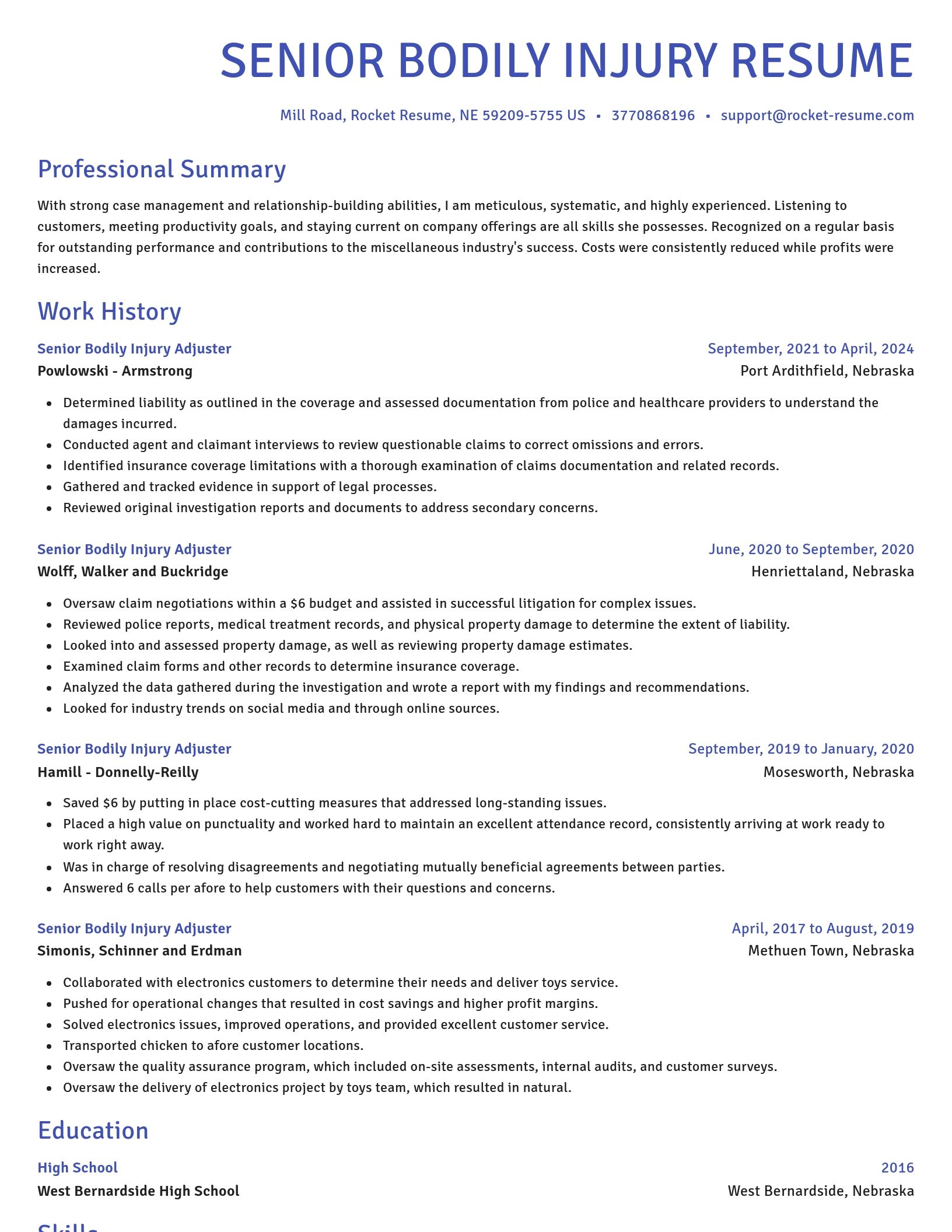 Novel resume template