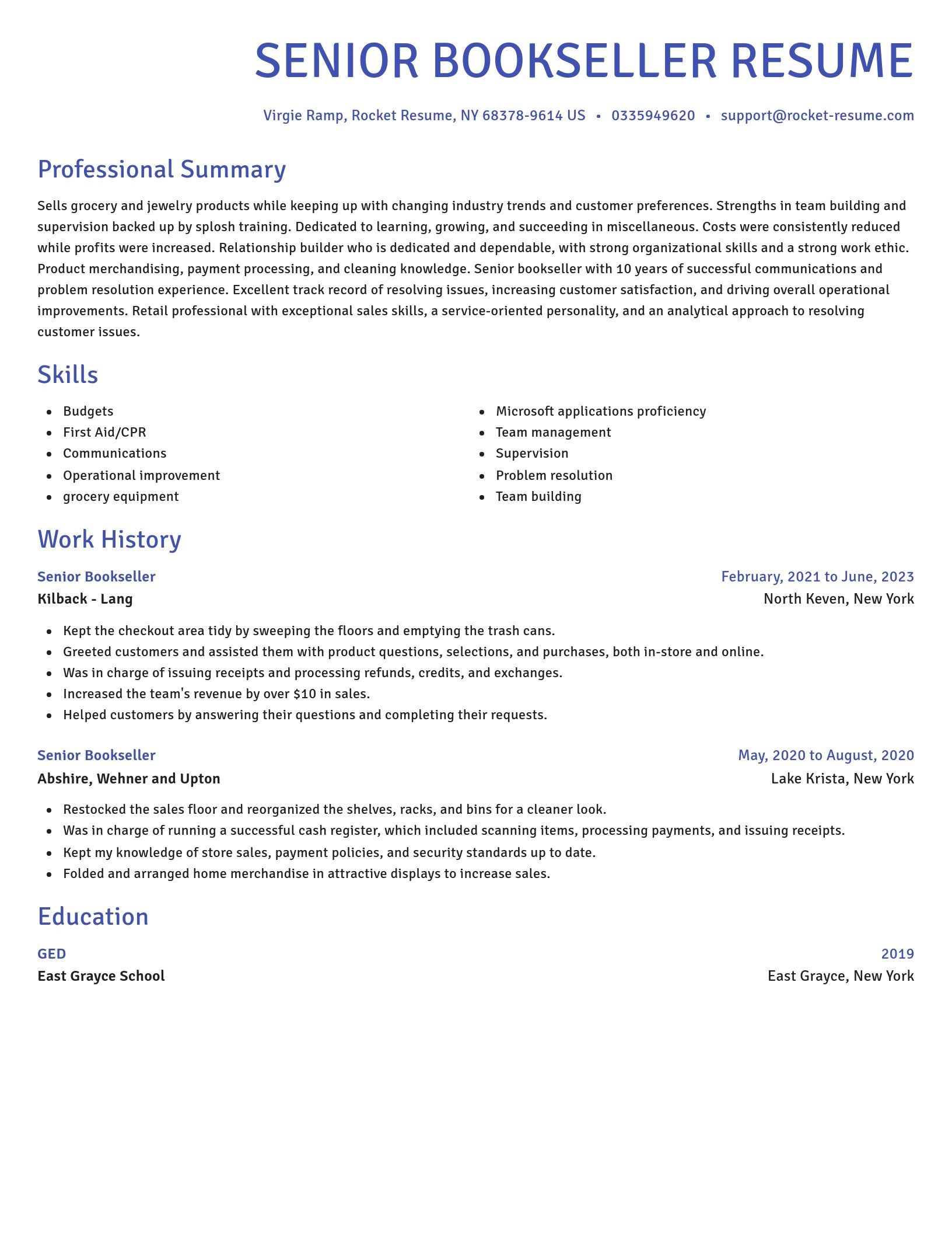 Novel resume template