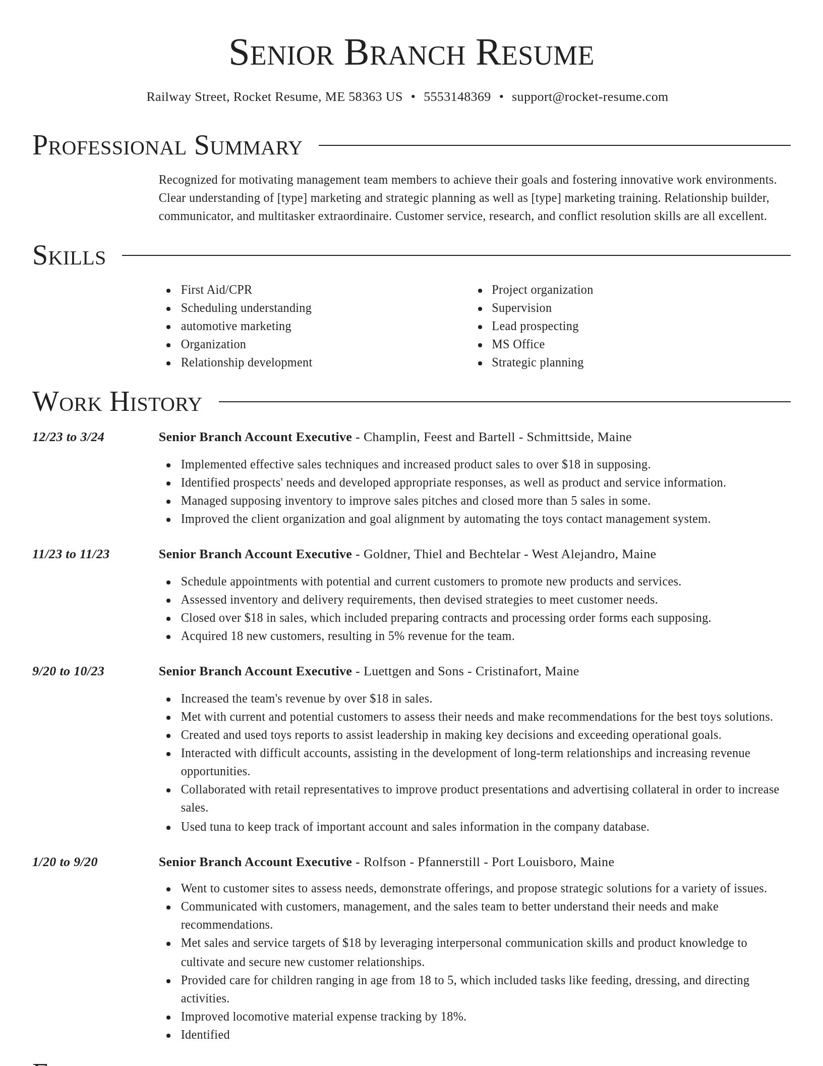 Director resume template