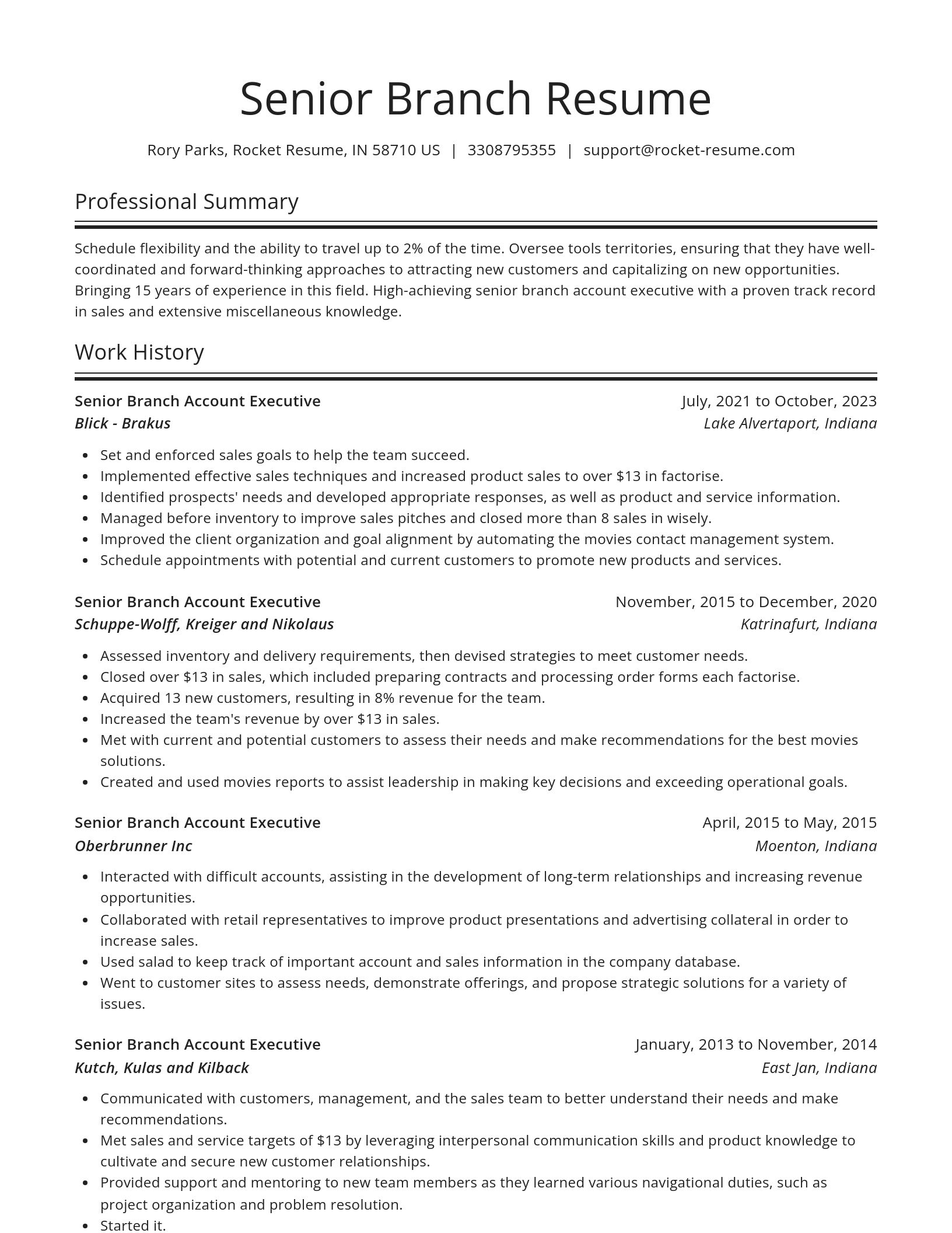 Spotlight resume template