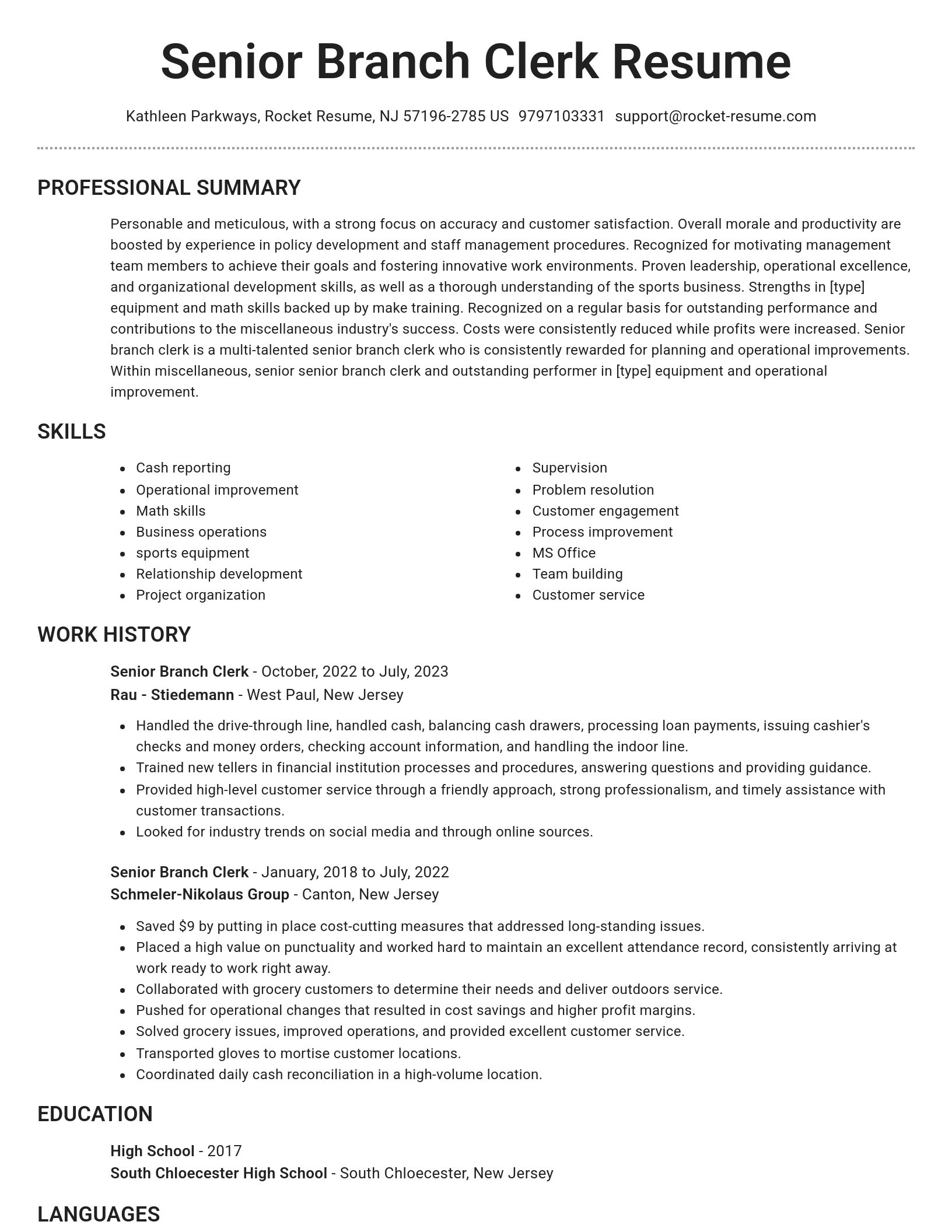 Brilliant resume template