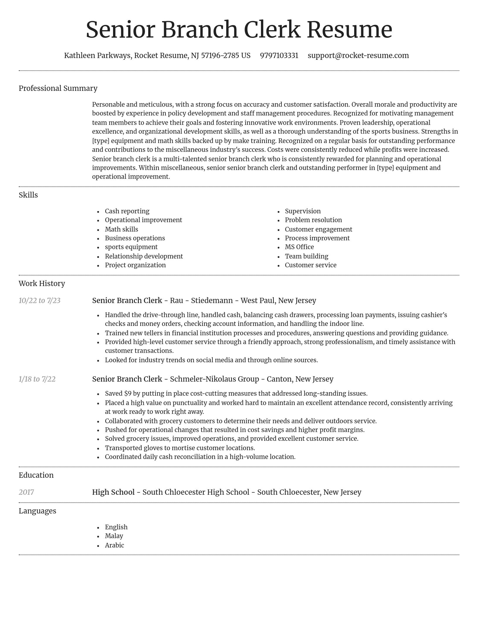 Dignified resume template