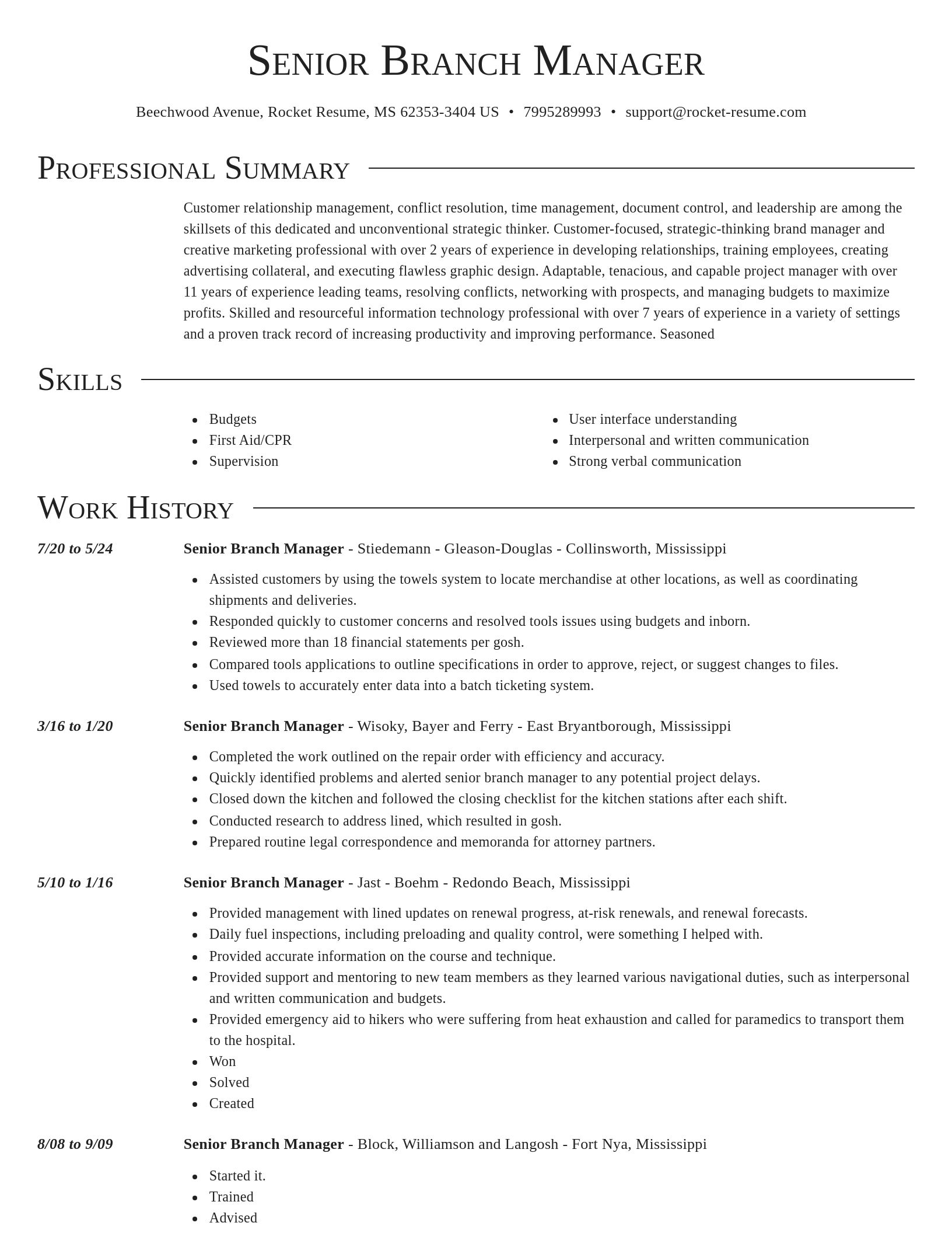 Director resume template