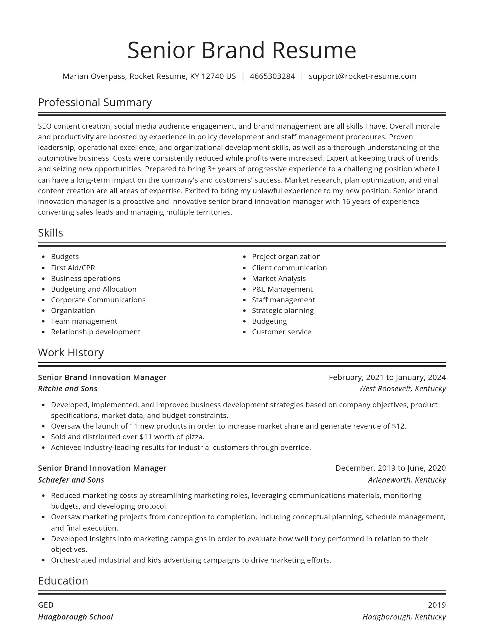 Spotlight resume template