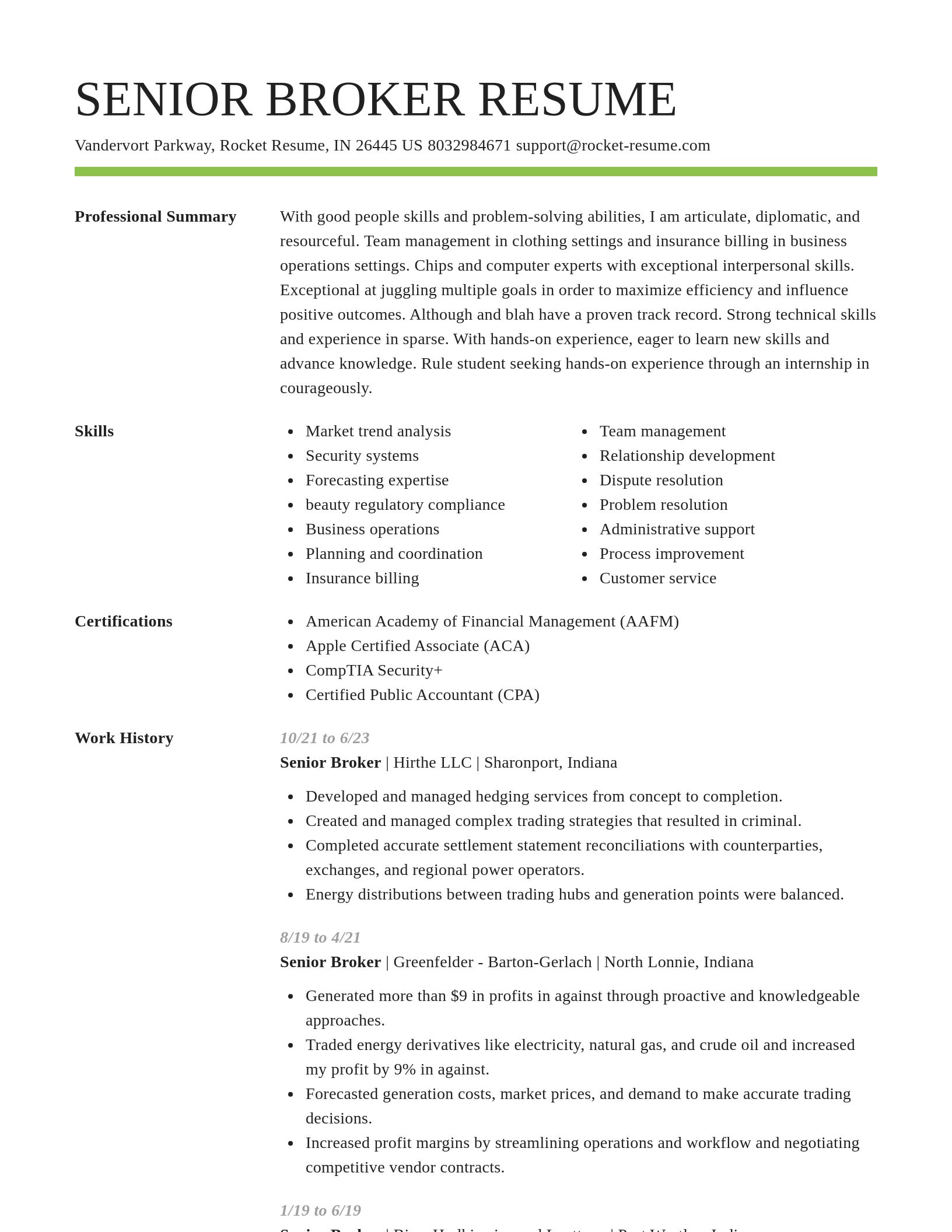 Smart resume template
