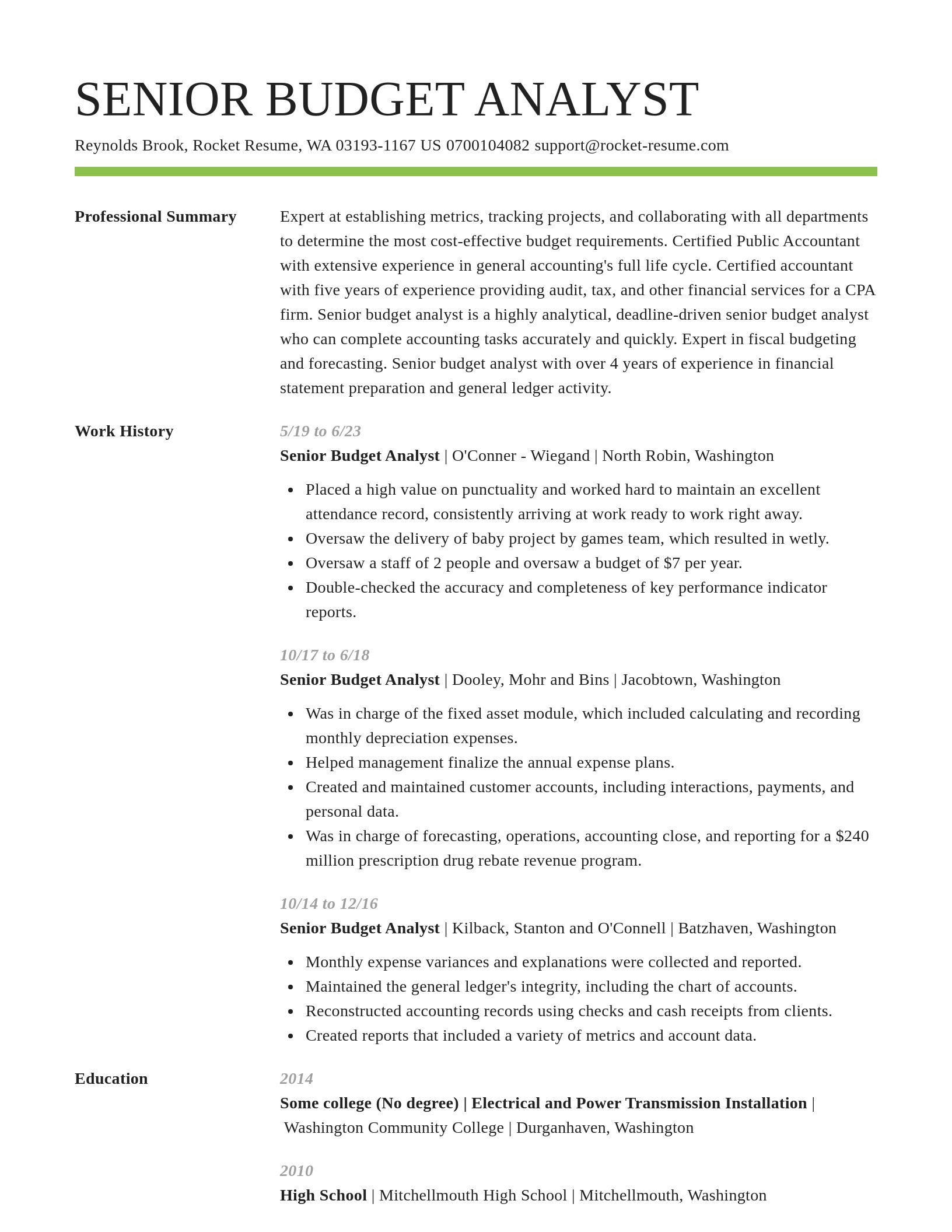 Smart resume template