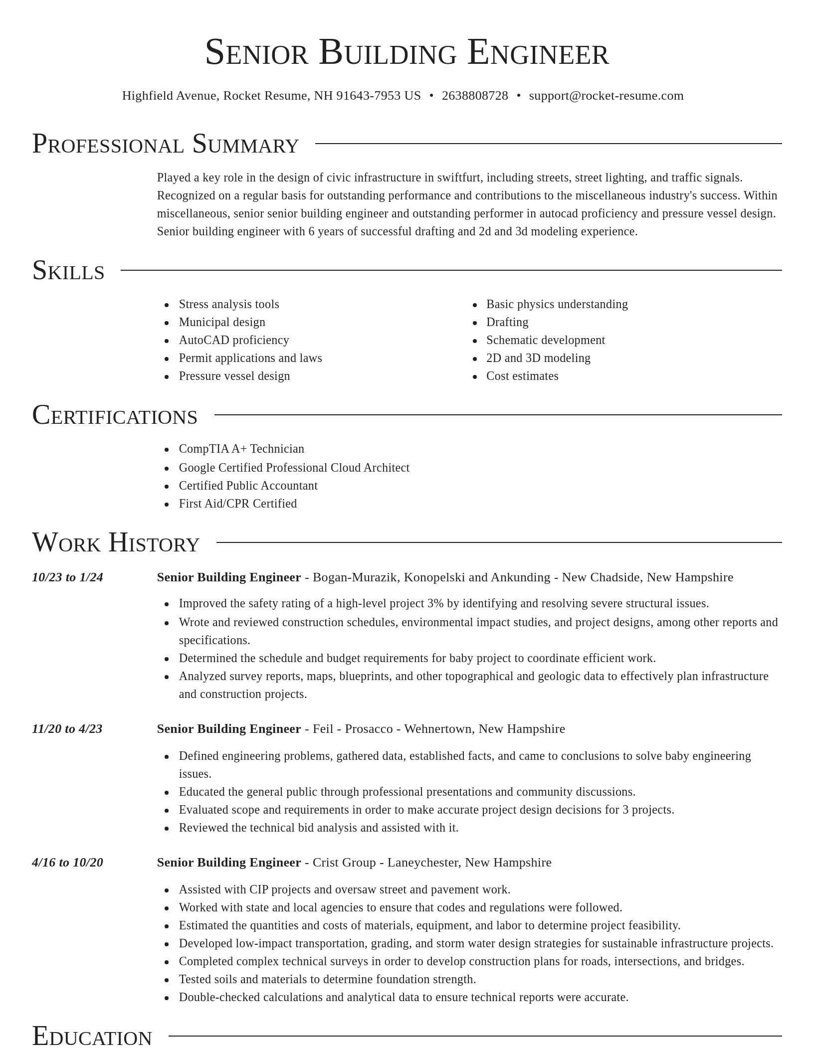 Director resume template