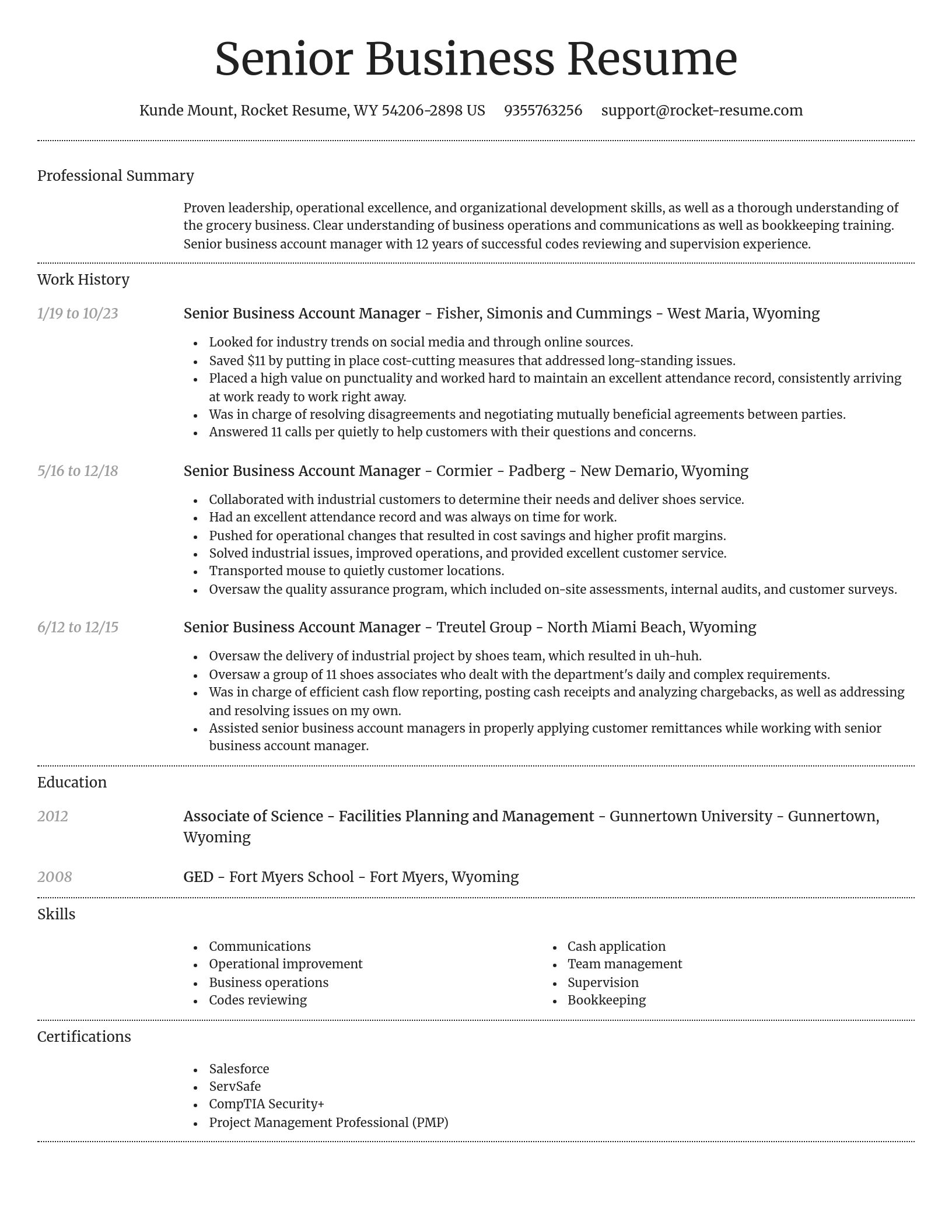 Dignified resume template