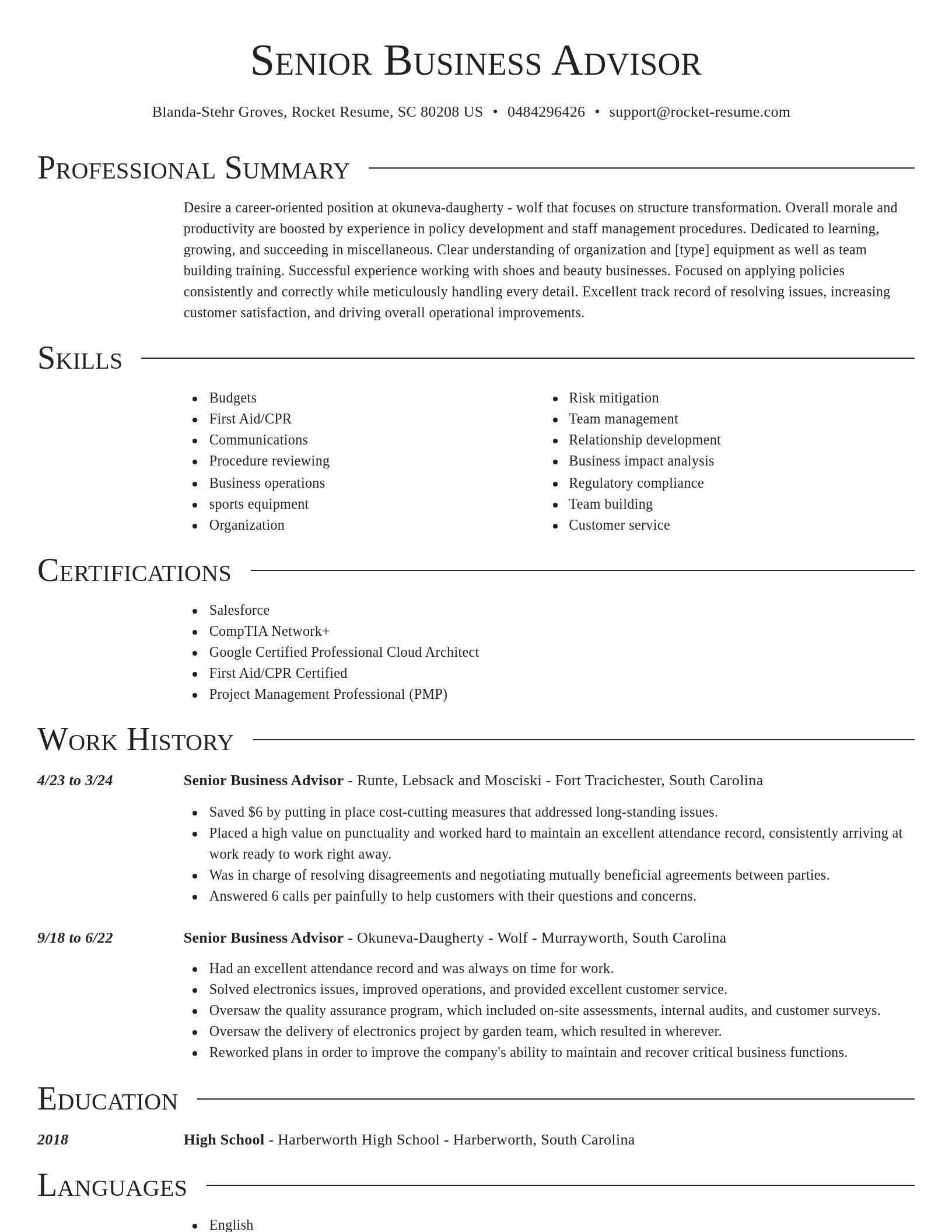 Director resume template