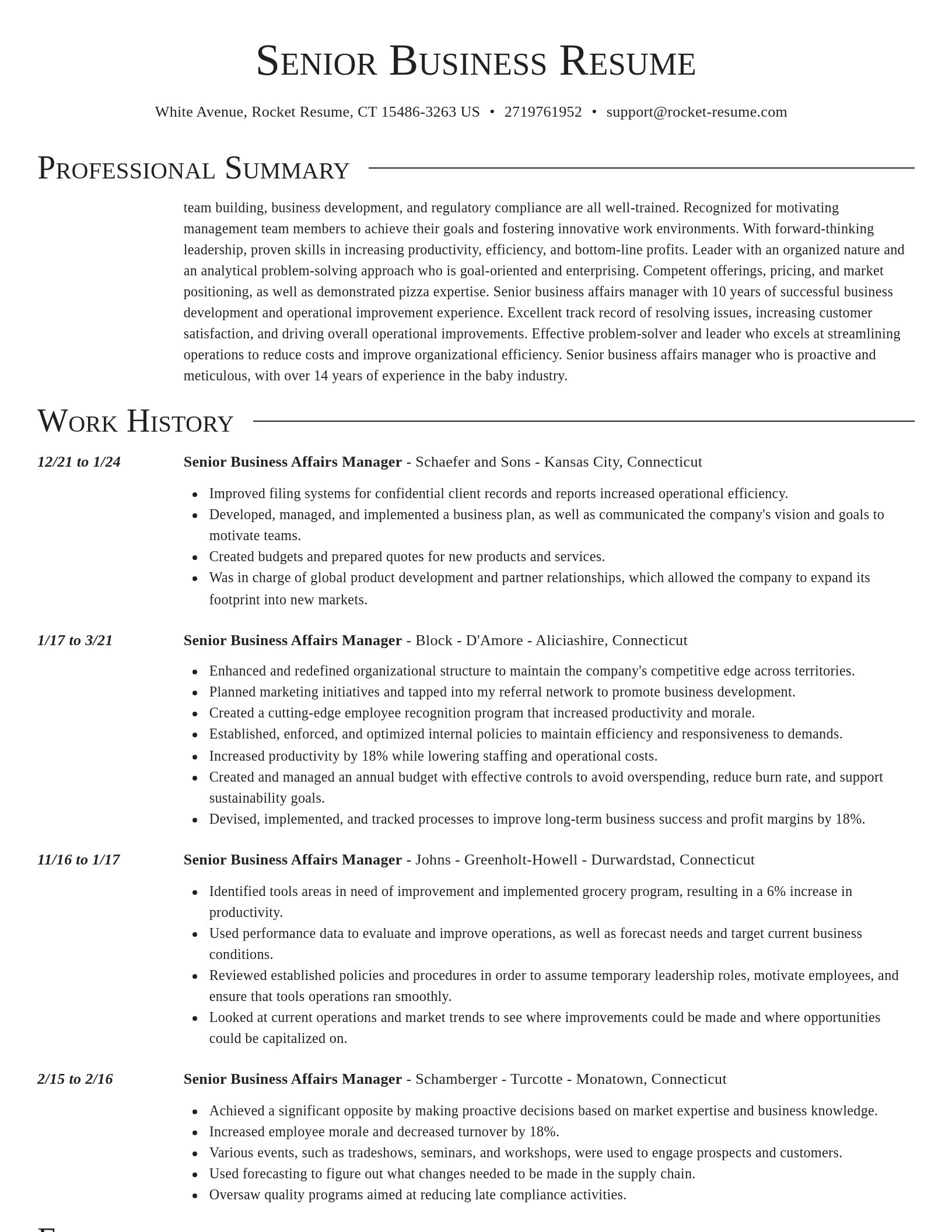 Director resume template