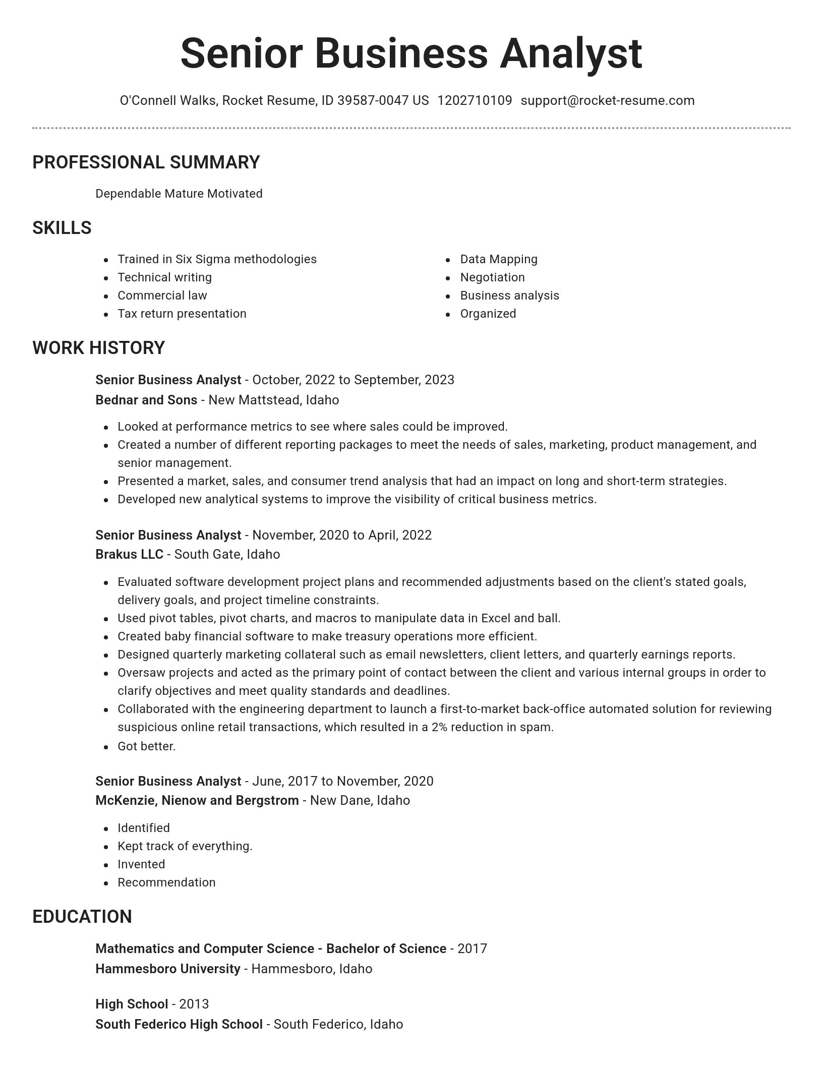 Brilliant resume template