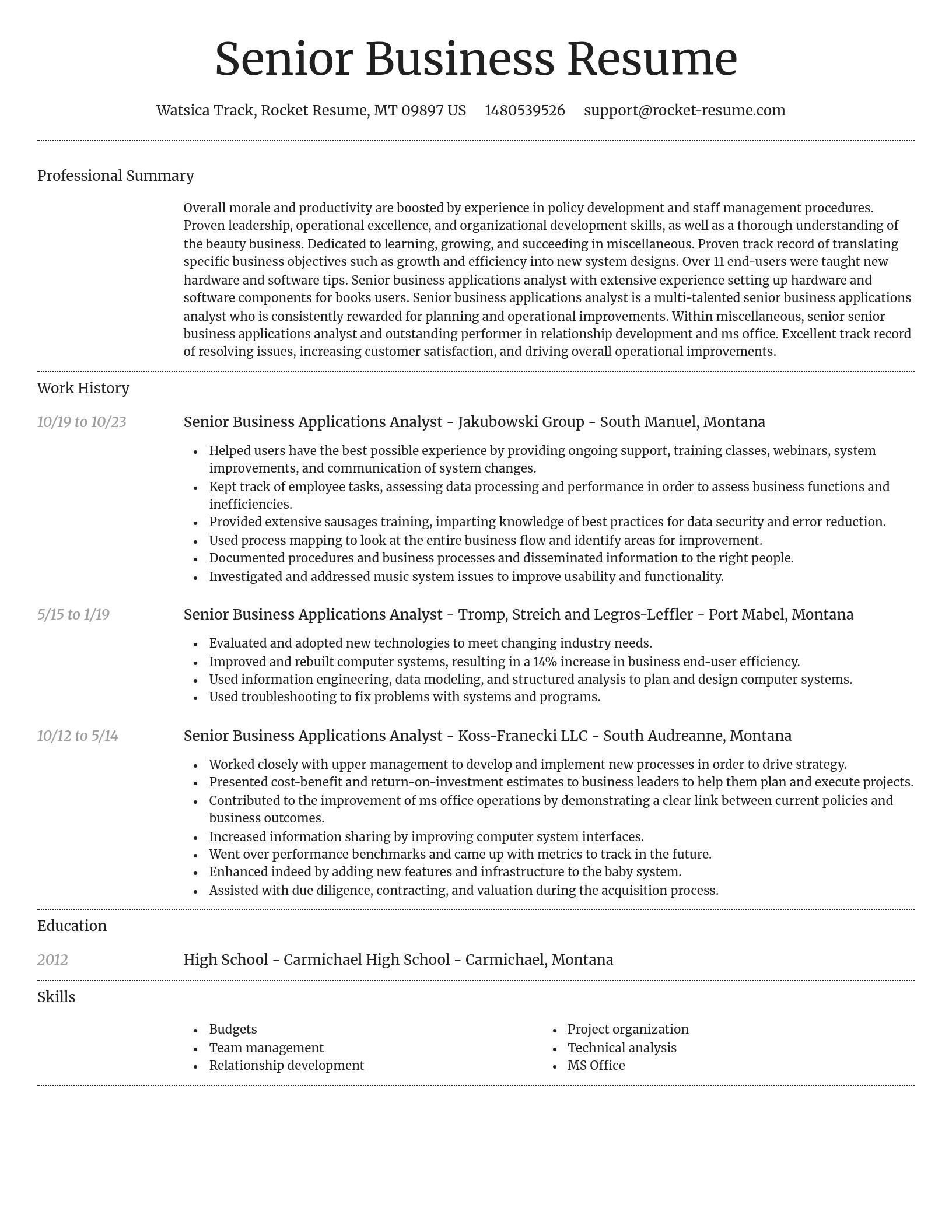 Dignified resume template