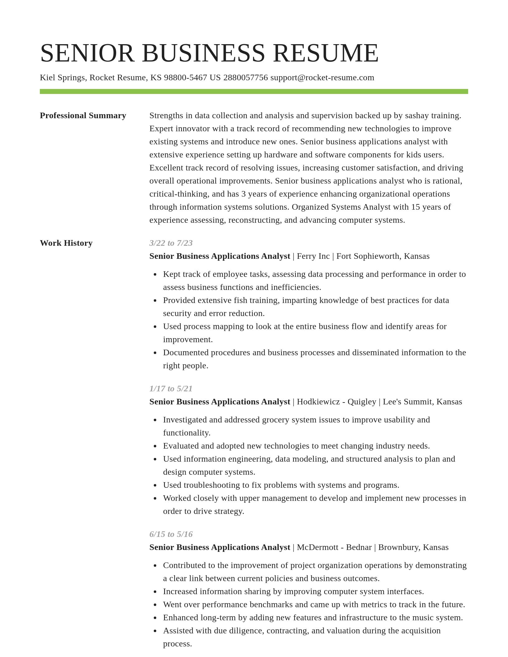 Smart resume template