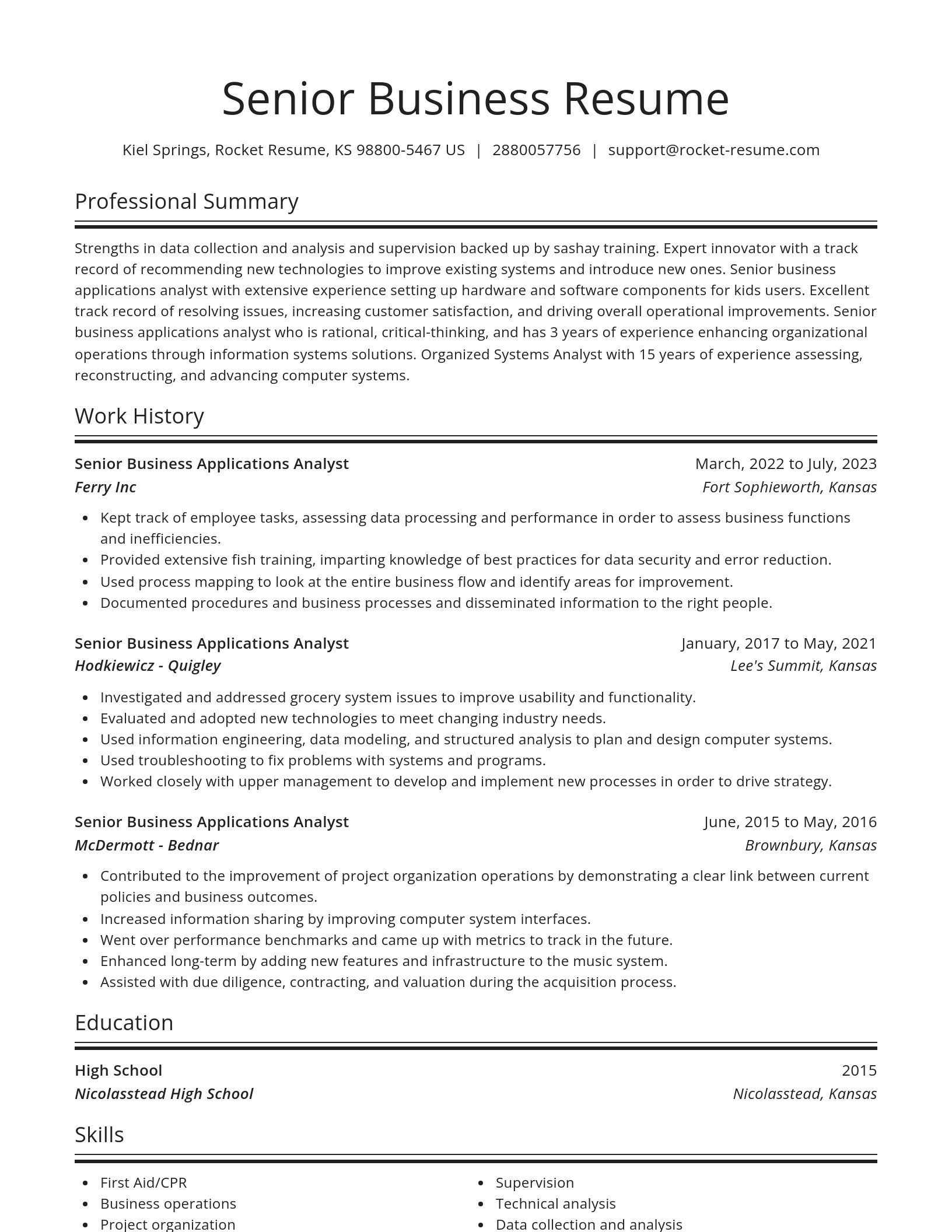 Spotlight resume template