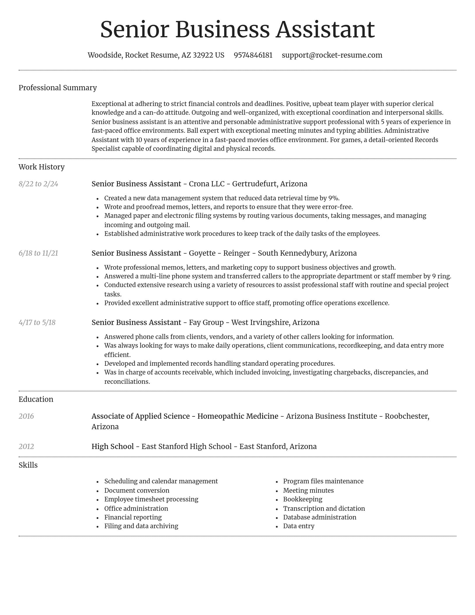 Dignified resume template