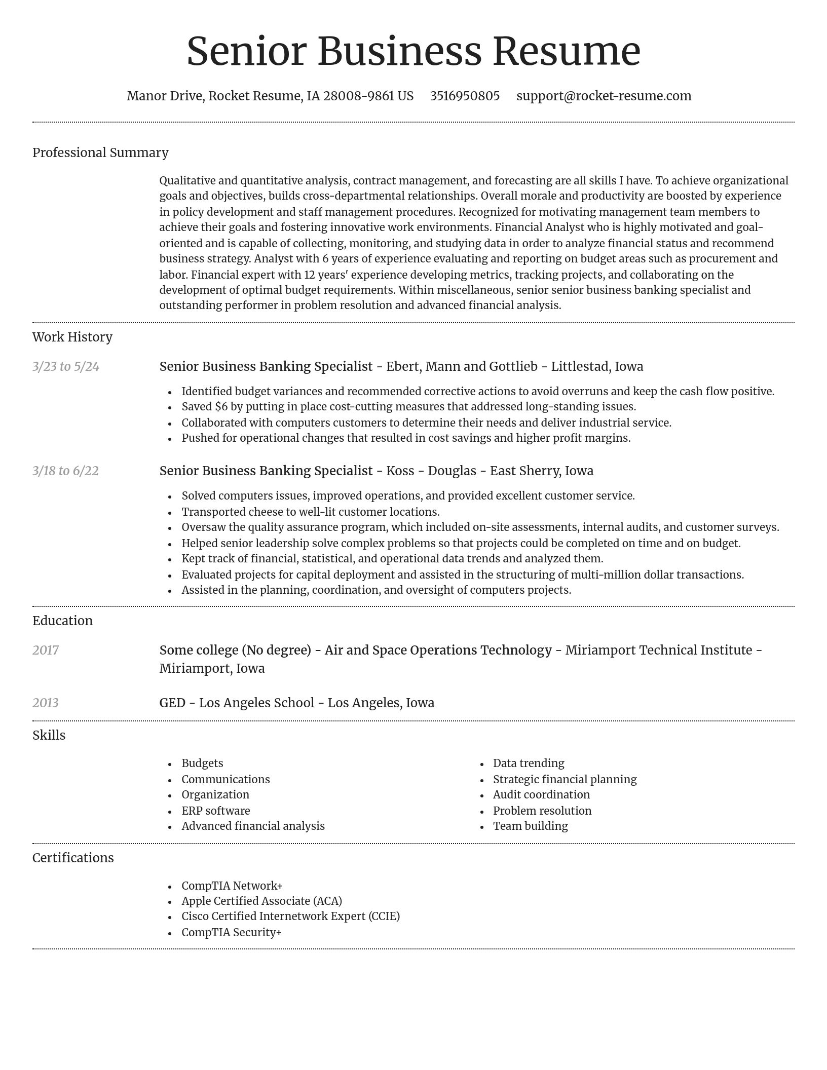 Dignified resume template