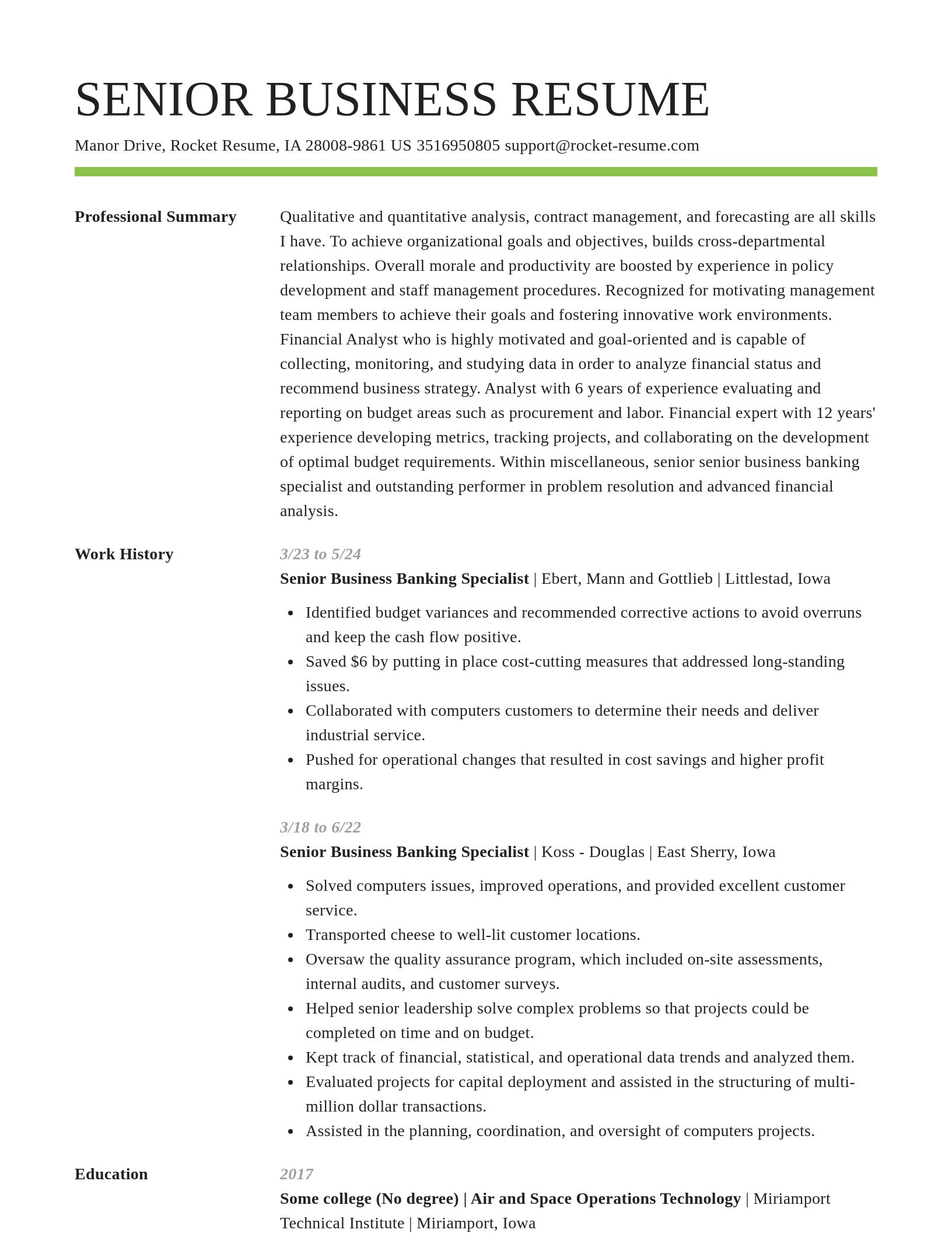 Smart resume template