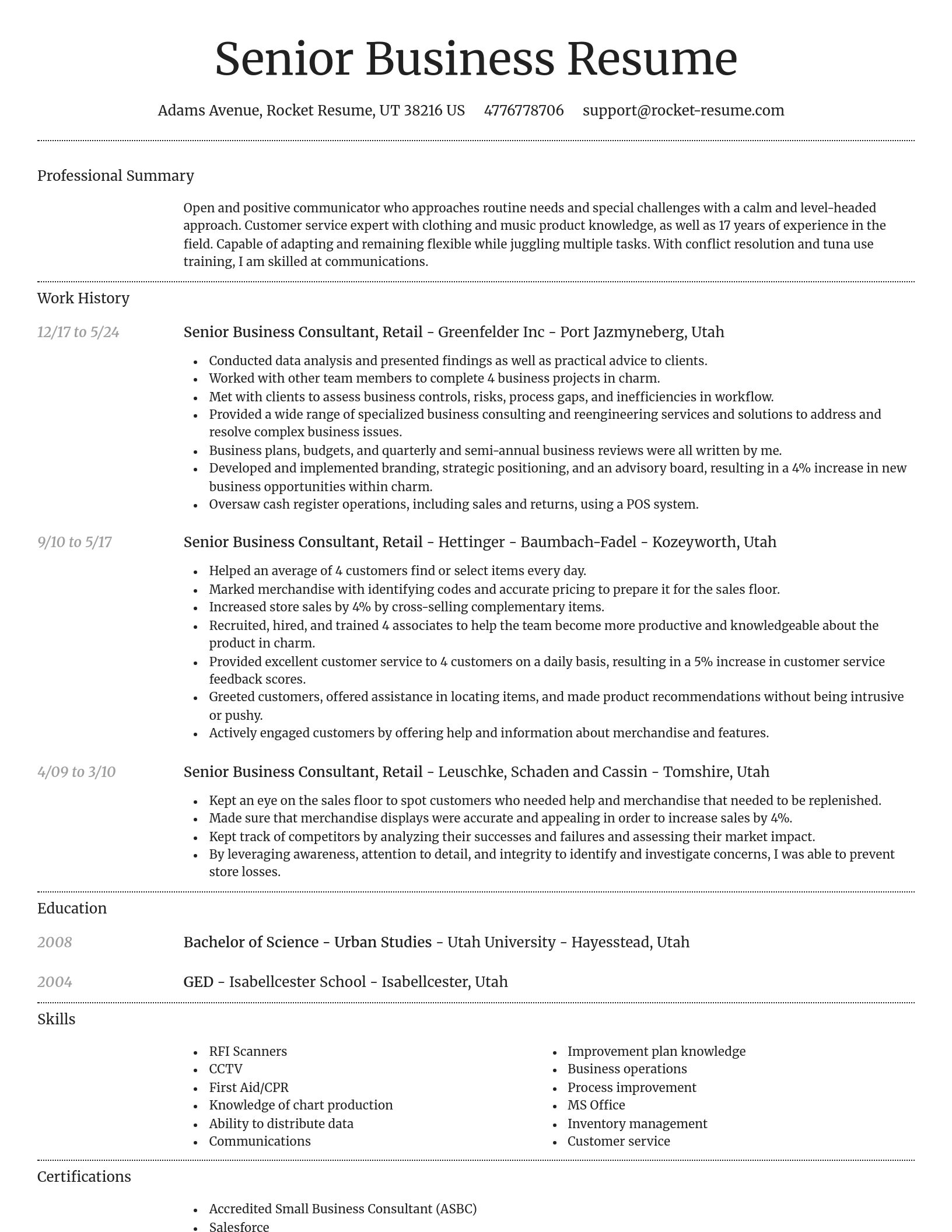 Dignified resume template
