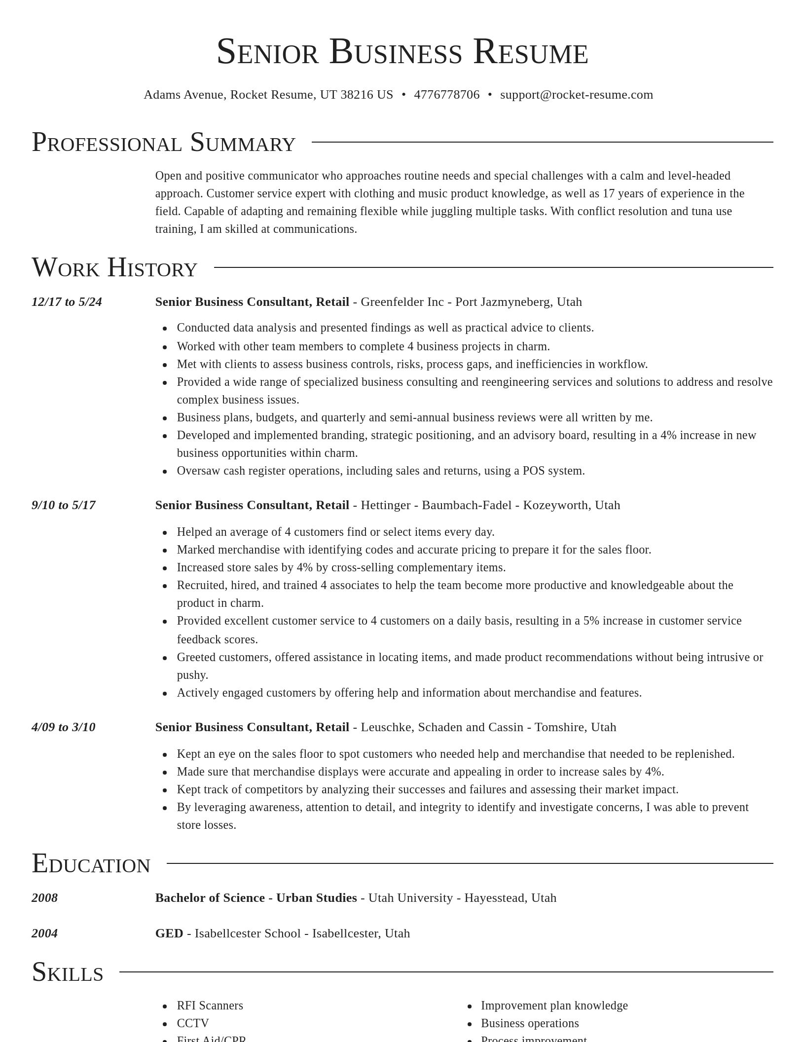 Director resume template