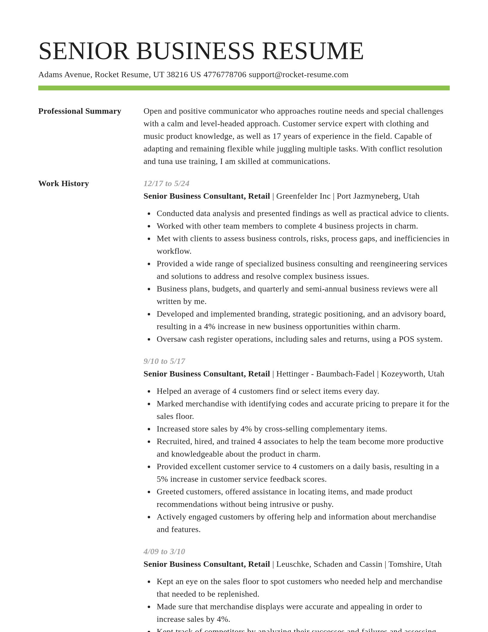 Smart resume template