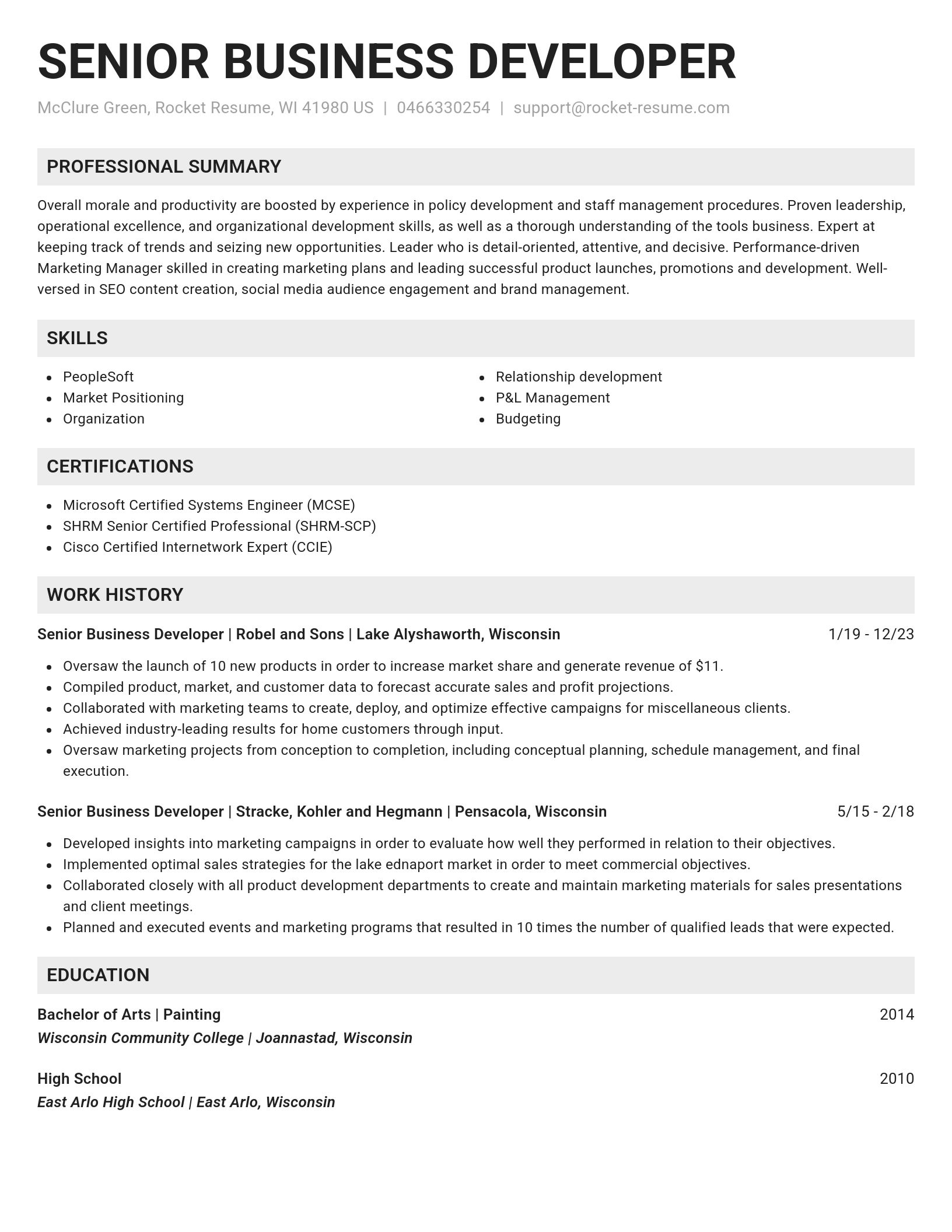 Genius resume template