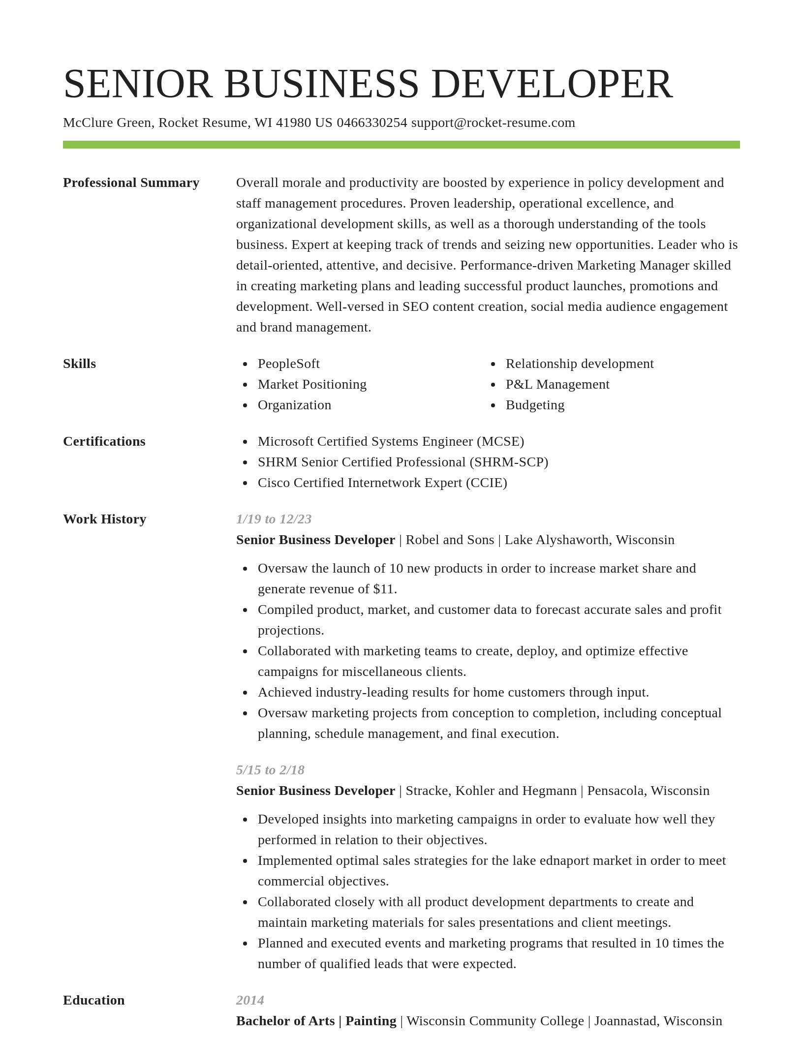 Smart resume template