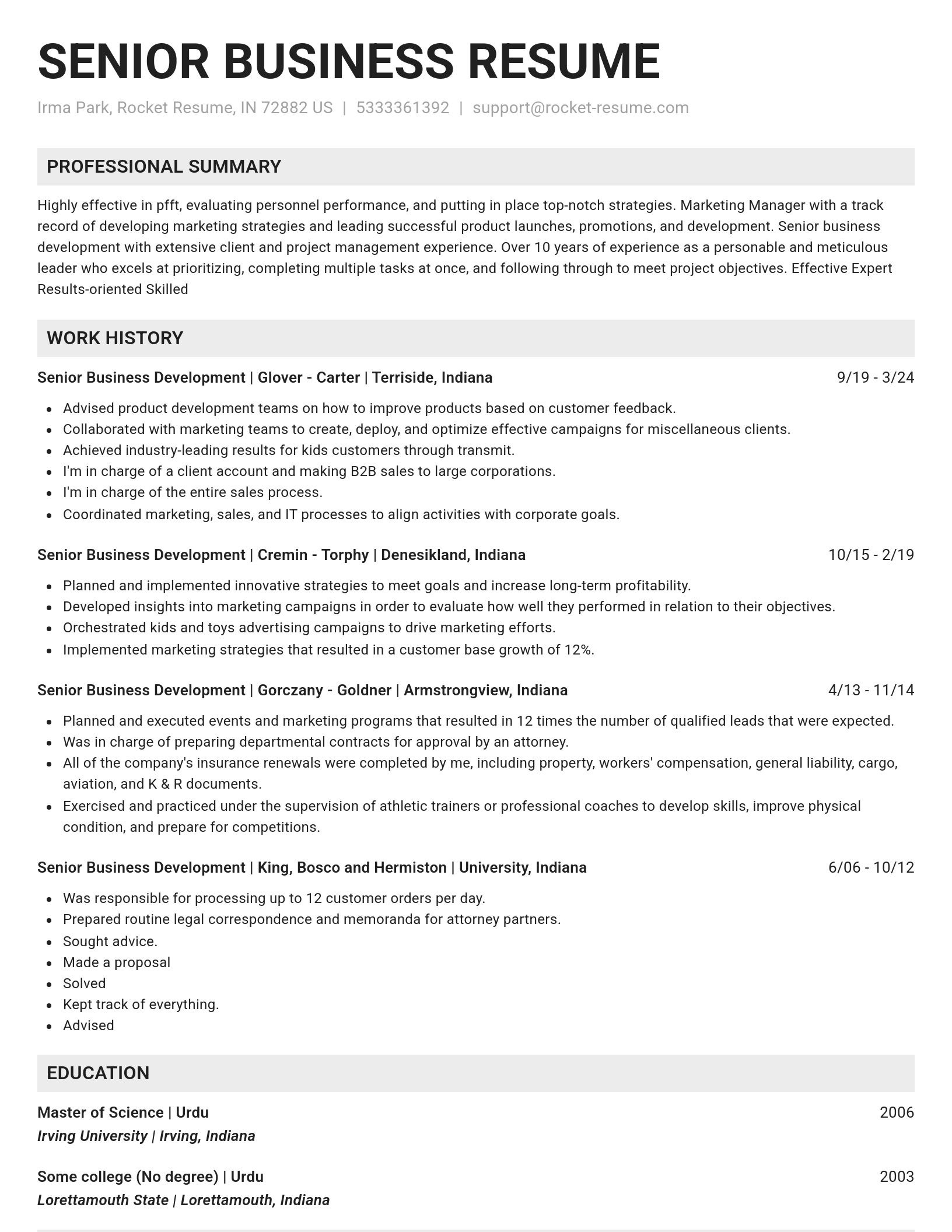 Genius resume template