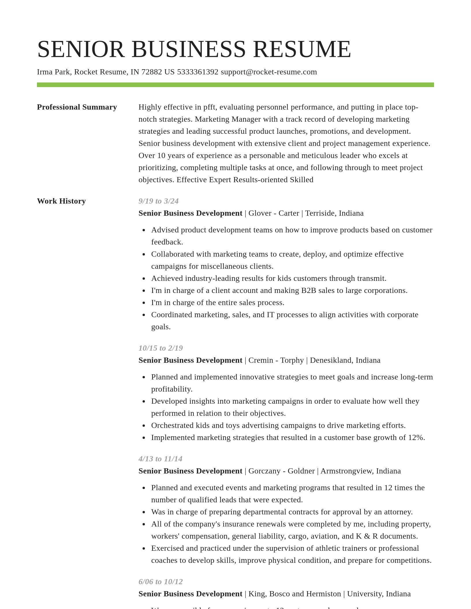 Smart resume template