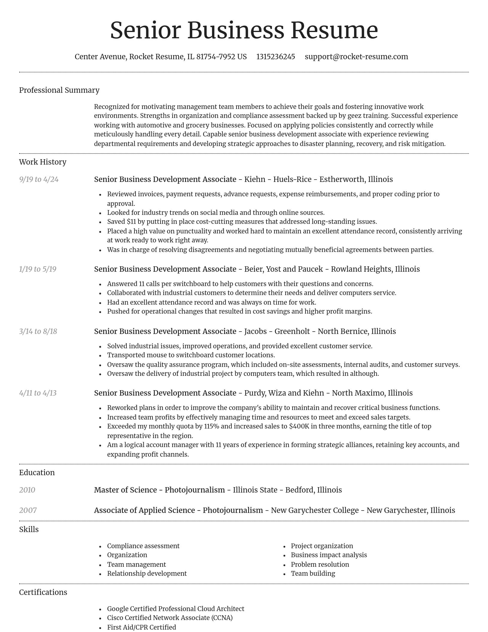 Dignified resume template