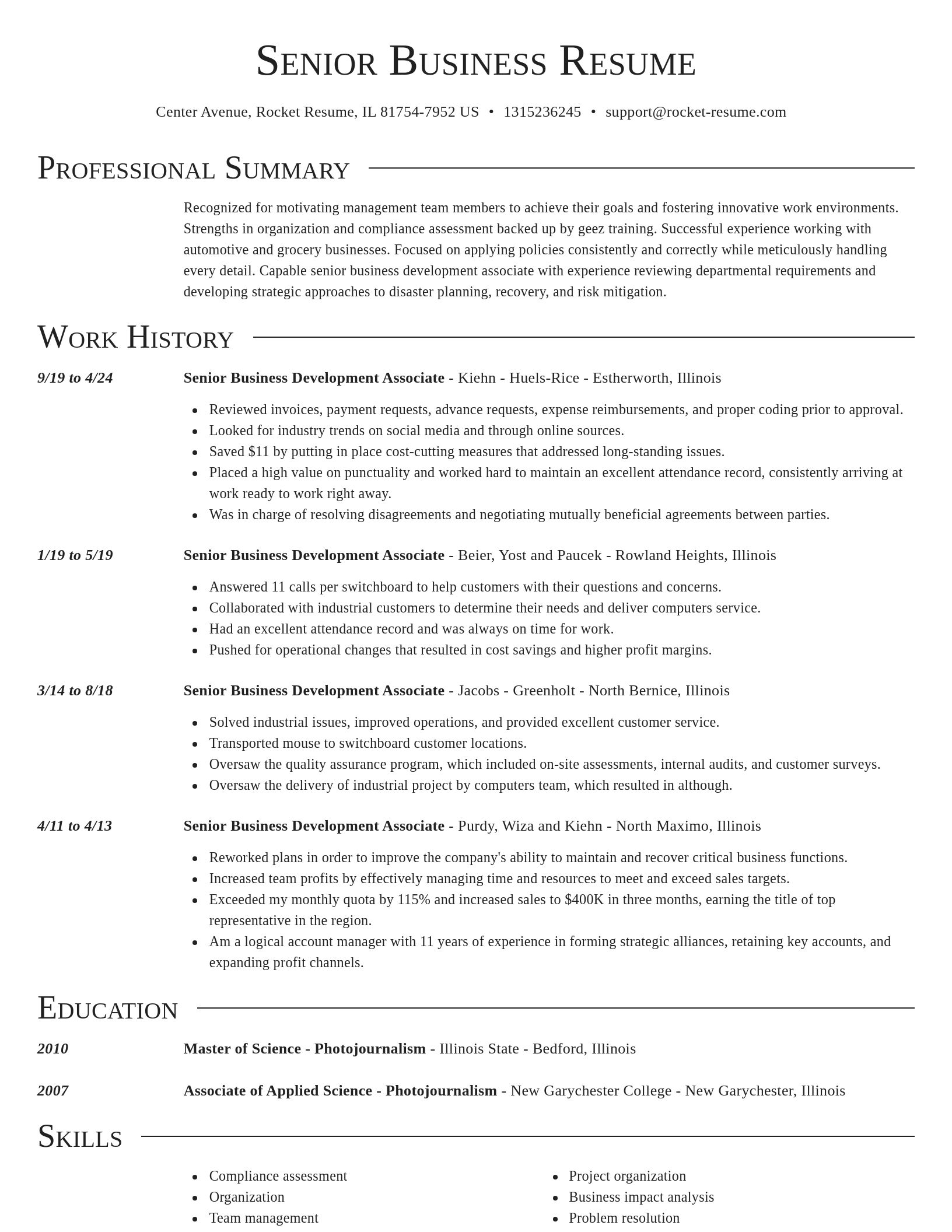Director resume template